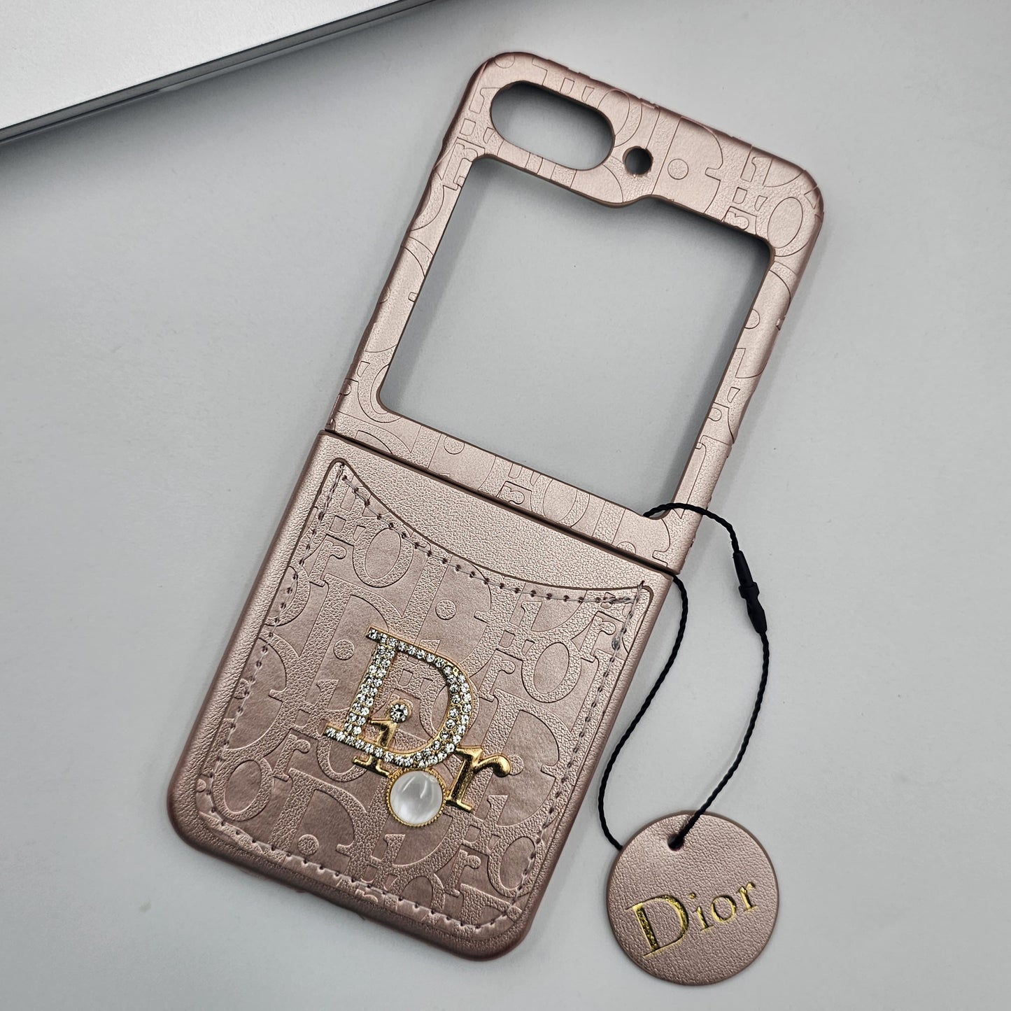 Samsung Galaxy Z Flip 7 FE CD Pearl Embossed Leather Cardholder Case