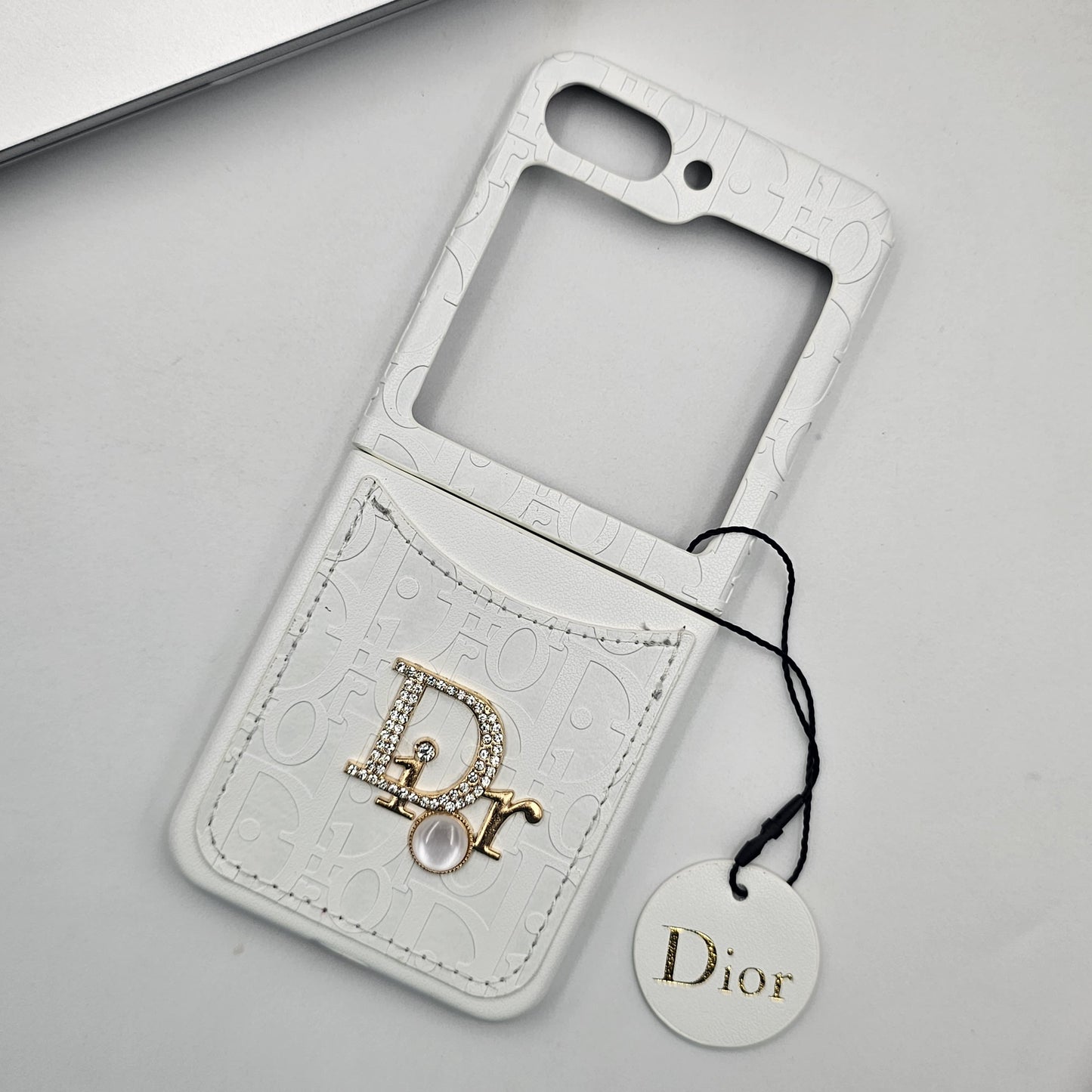 Samsung Galaxy Z Flip 6 CD Pearl Embossed Leather Cardholder Case
