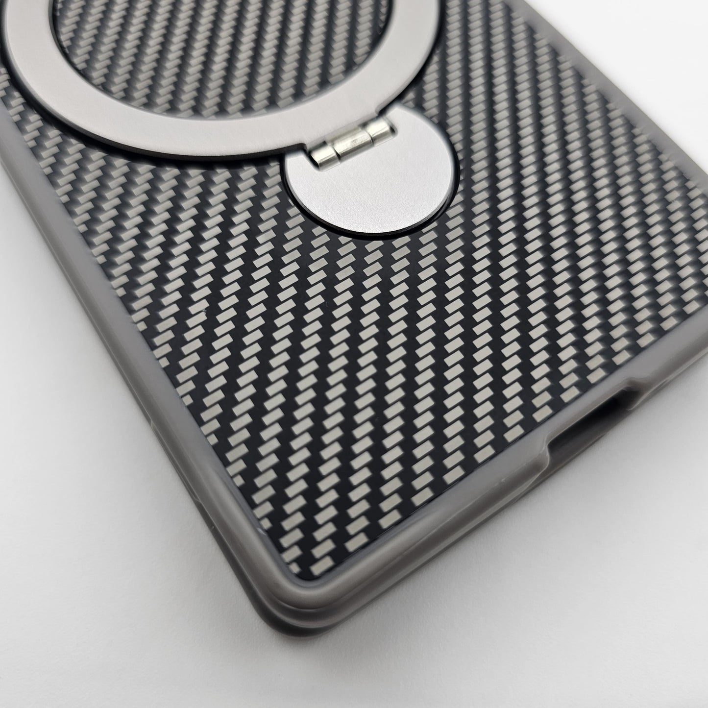 Samsung Galaxy Z Fold 5 Carbon Fibre With Magnetic Magsafe Ring Stand Case