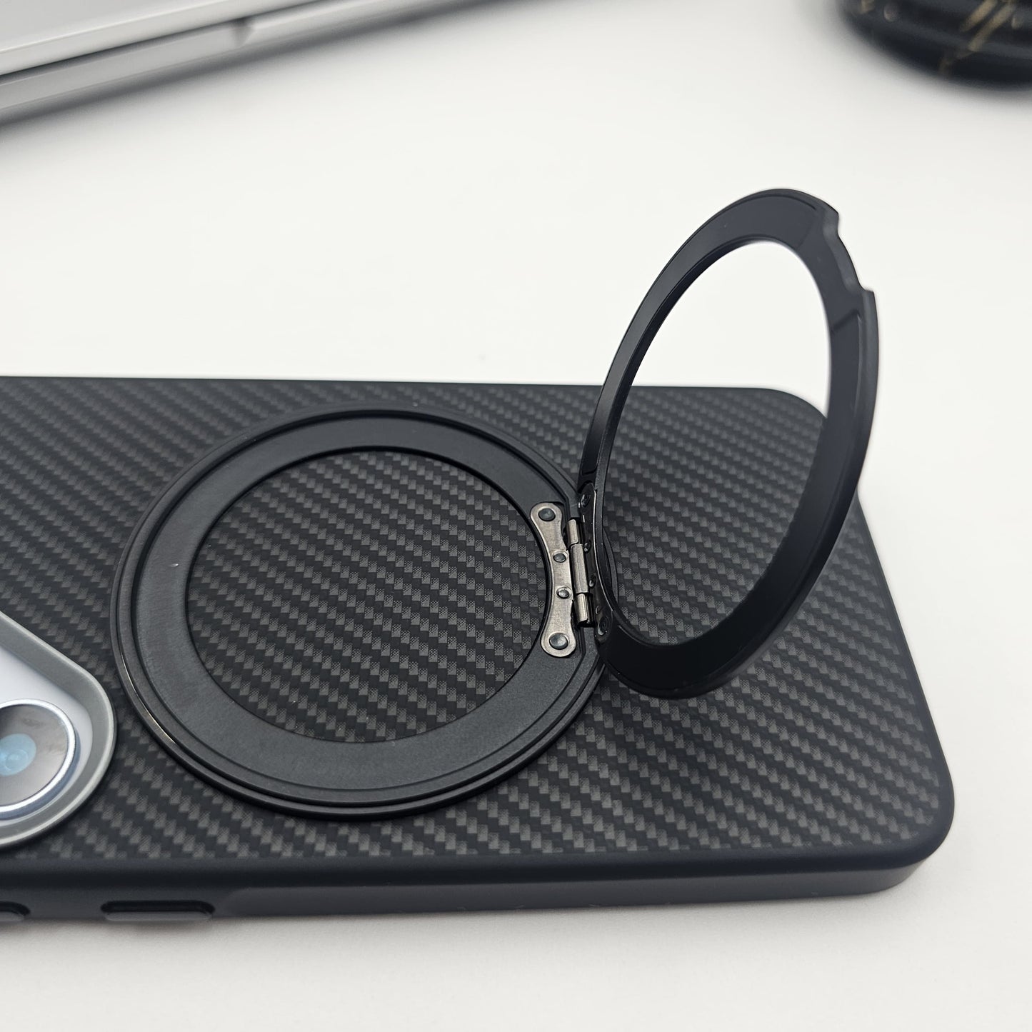 Samsung Galaxy S24 Carbon Fibre With Magnetic Magsafe Ring Stand Case