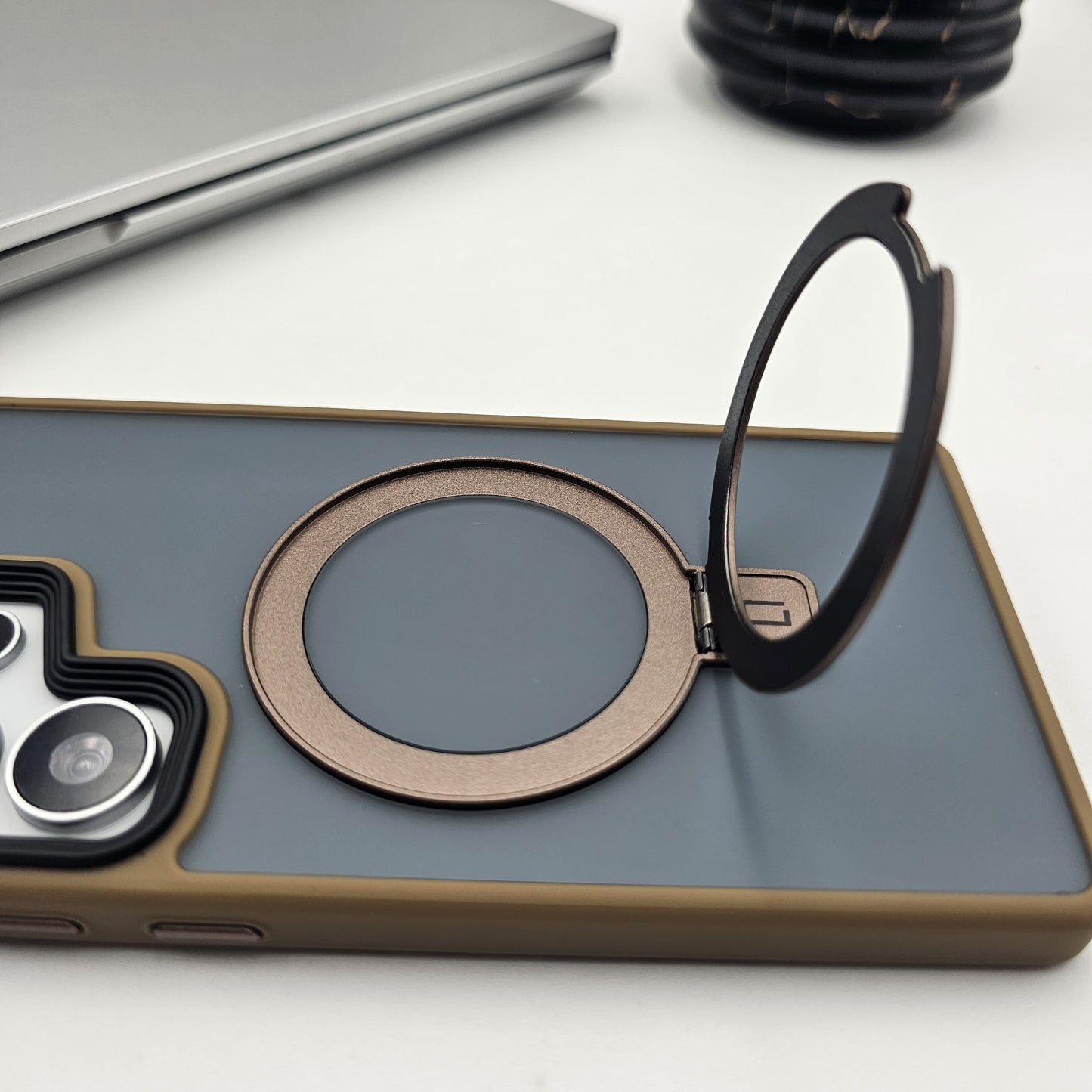 Samsung Galaxy S24 Ultra Smokey Metal Magsafe Ring Stand Case