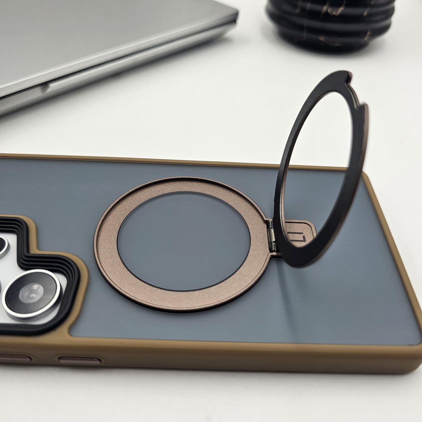 Samsung Galaxy S24 Ultra Smokey Metal Magsafe Ring Stand Case