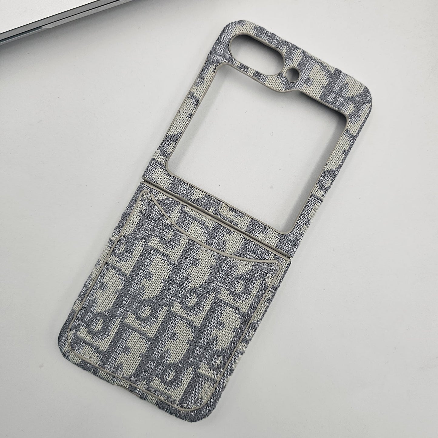 Embroidered Designer Fabric CD Case for Samsung Galaxy Z Flip 6 | Sophisticated Slim Cover