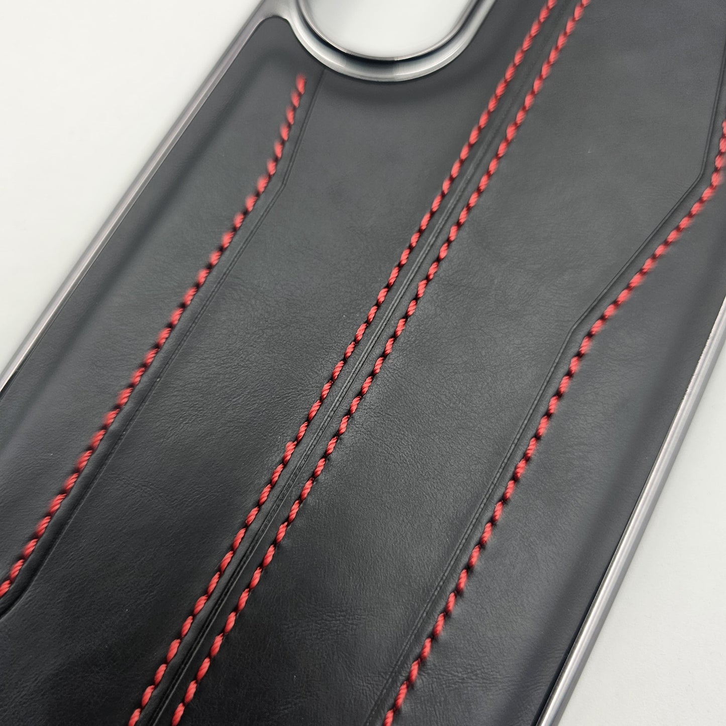 Samsung Galaxy S25 Edge Stripe Stitched Leather Case Minimalistic Design
