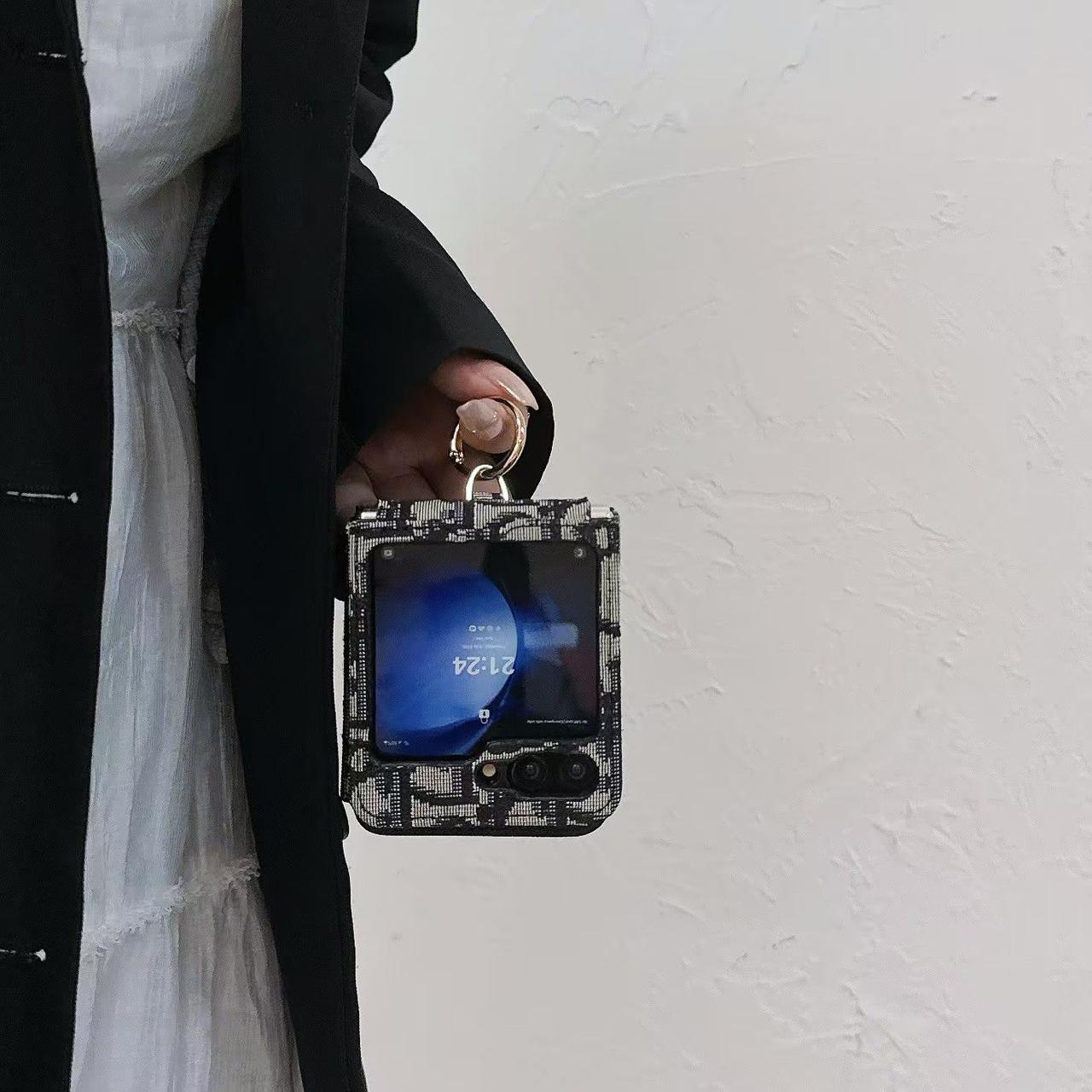 Samsung Galaxy Z Flip 5 Luxury Brand Card Pocket Wallet Ring Holder Case