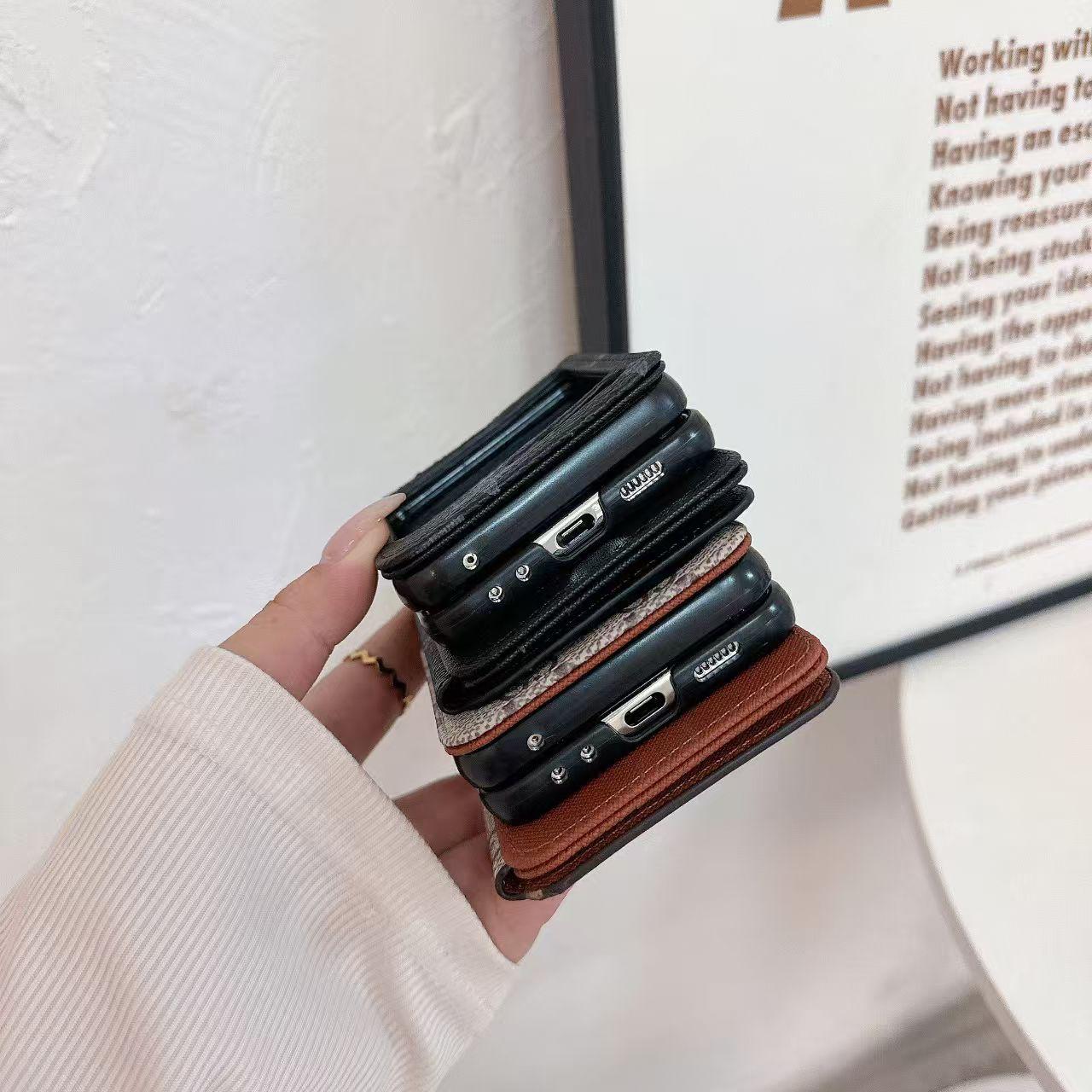 Samsung Galaxy Z Flip 5 Luxury Brand Card Pocket Wallet Ring Holder Case