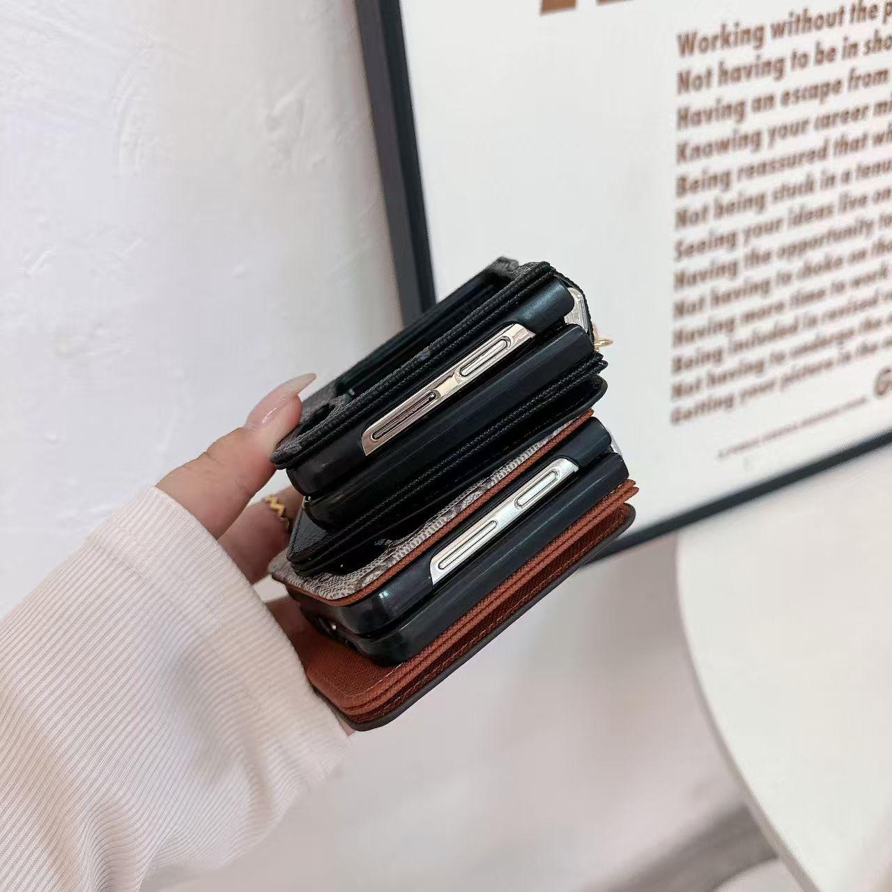 Samsung Galaxy Z Flip 5 Luxury Brand Card Pocket Wallet Ring Holder Case