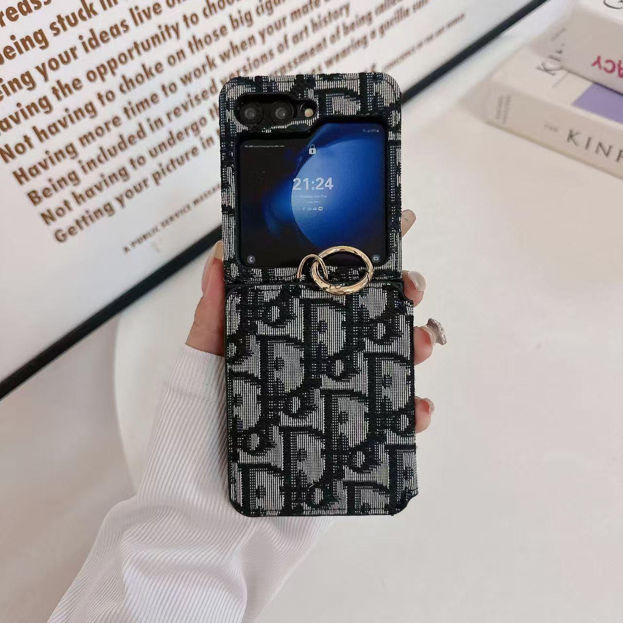 Samsung Galaxy Z Flip 5 Luxury Brand Card Pocket Wallet Ring Holder Case