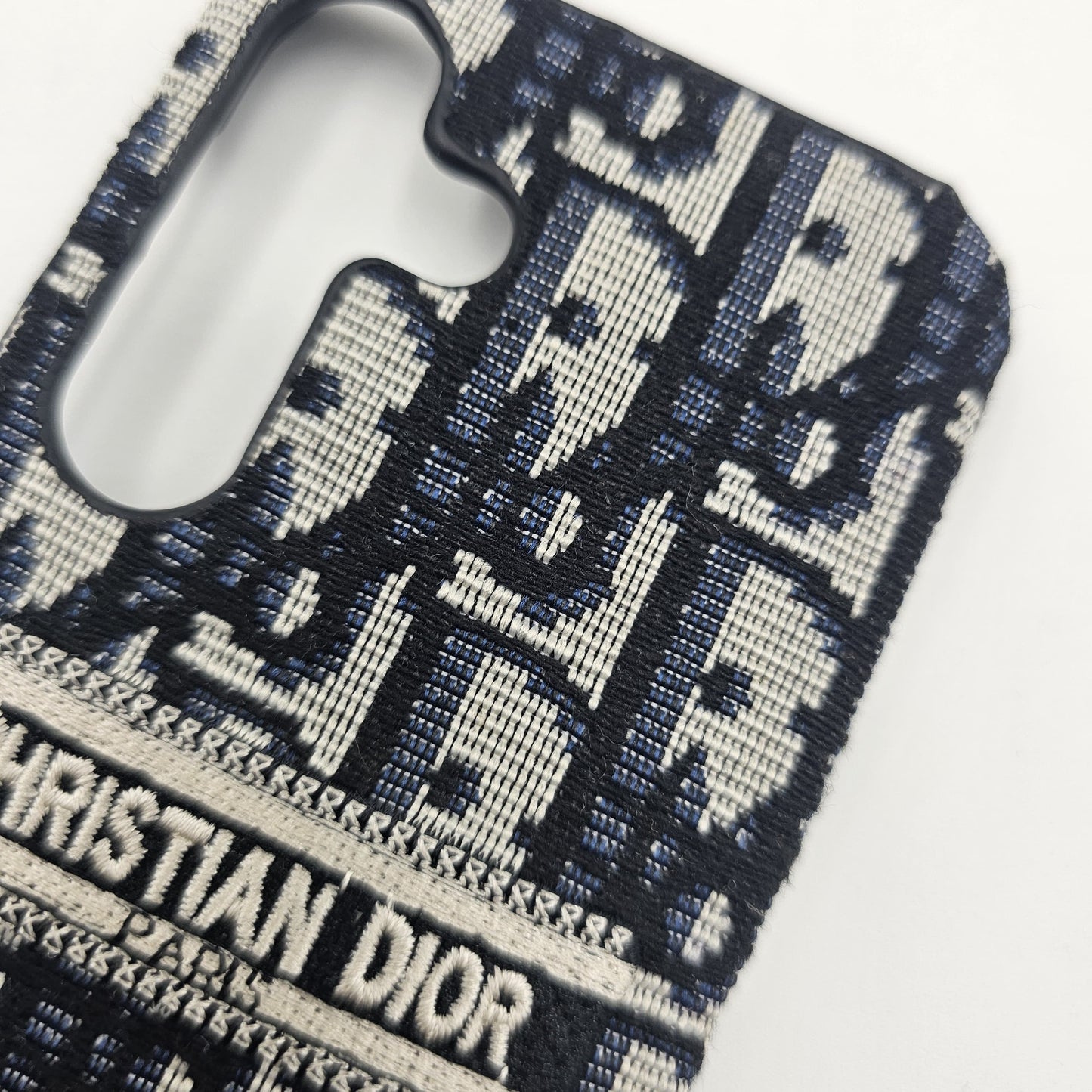 Embroidered Designer Fabric CD Case for Samsung Galaxy S24 | Sophisticated Slim Cover