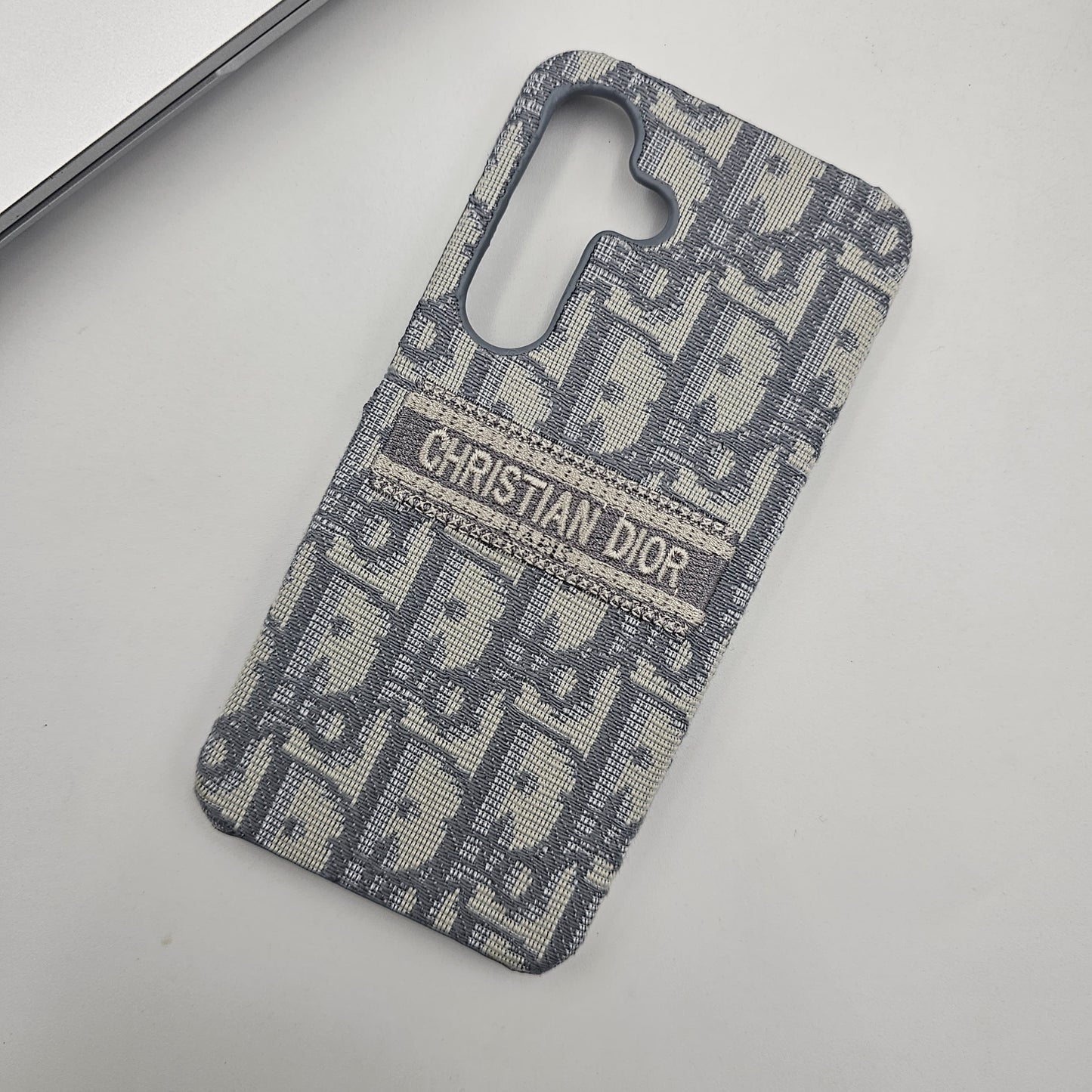 Embroidered Designer Fabric CD Case for Samsung Galaxy S24 | Sophisticated Slim Cover