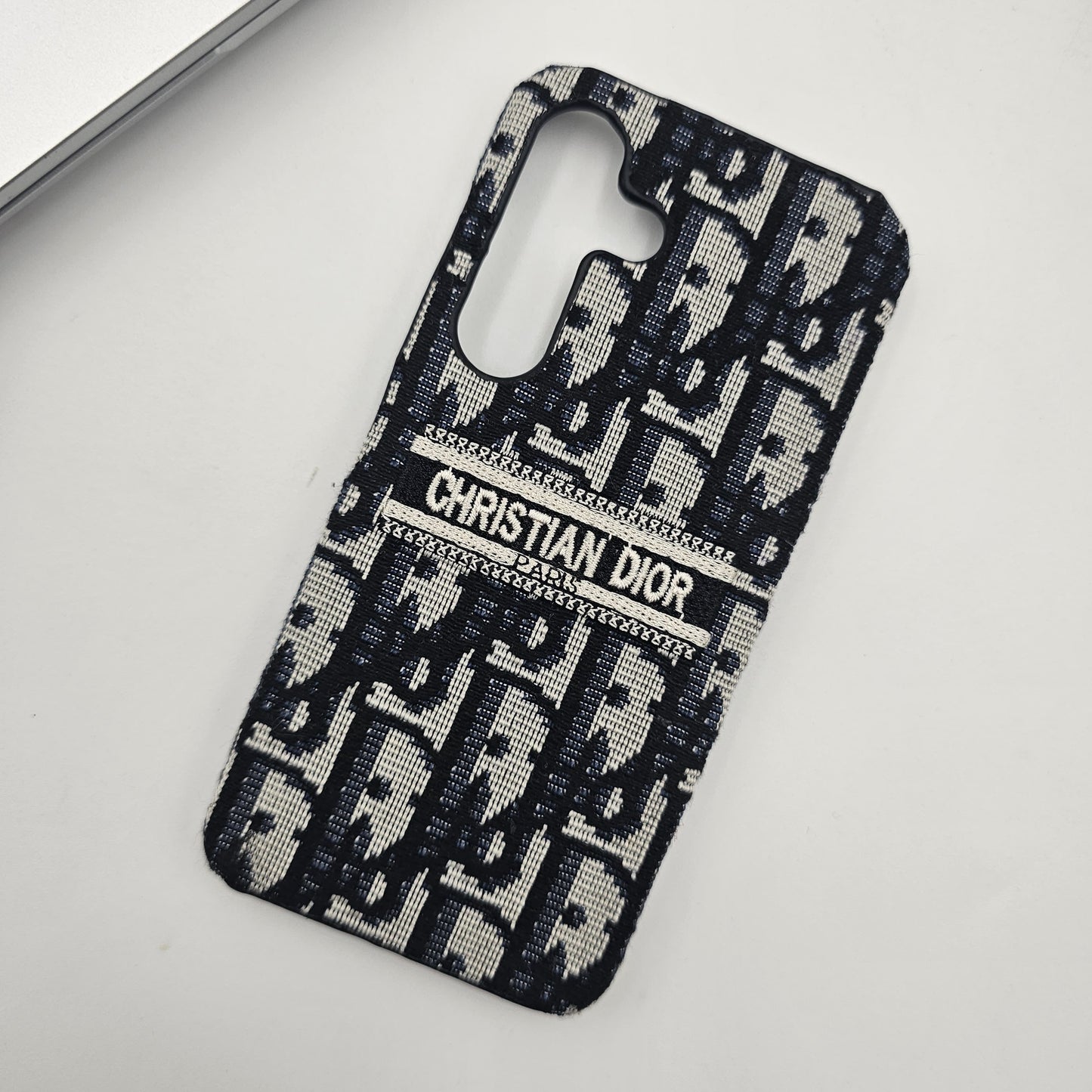 Embroidered Designer Fabric CD Case for Samsung Galaxy S24 | Sophisticated Slim Cover