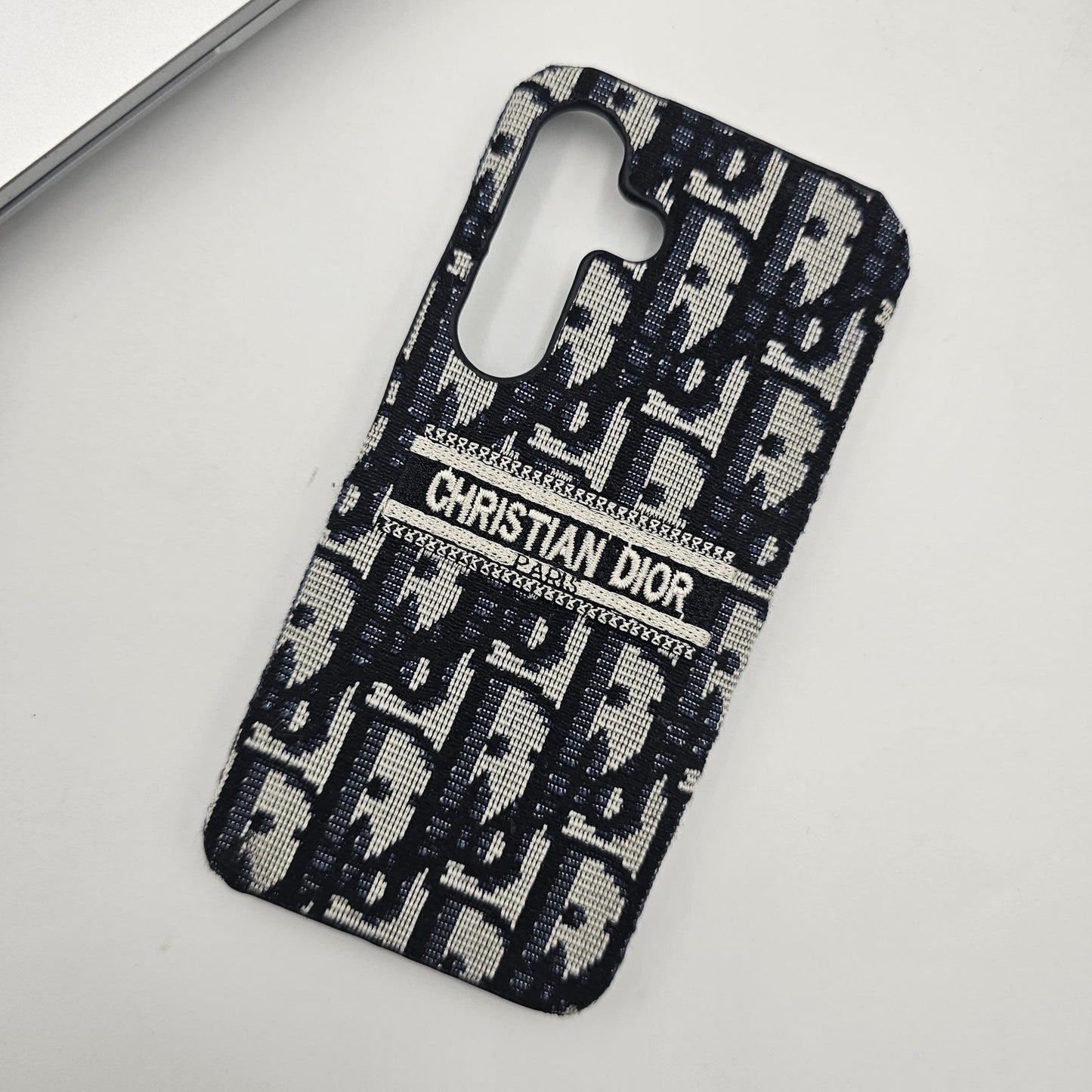 Embroidered Designer Fabric CD Case for Samsung Galaxy S24 | Sophisticated Slim Cover