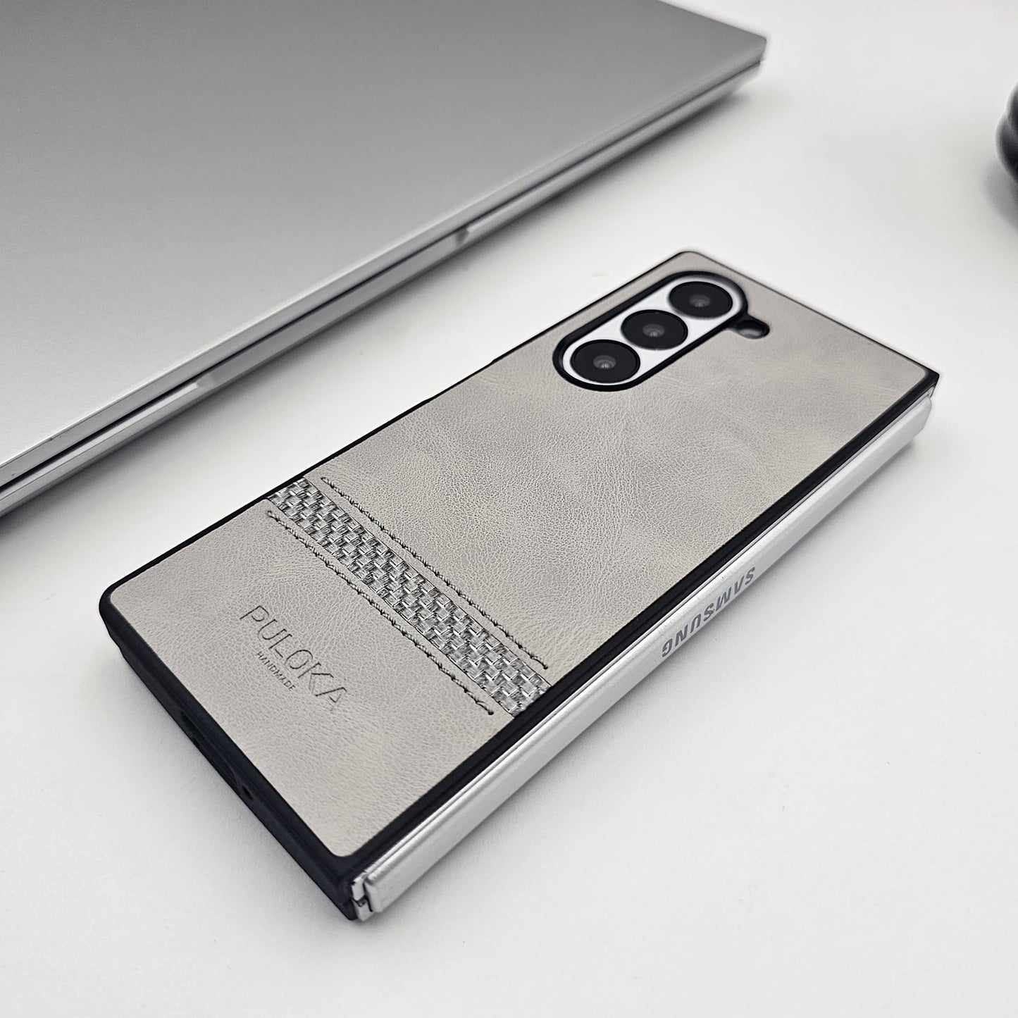 Samsung Galaxy Z Fold 5 PU Leather Stripe Texture Case