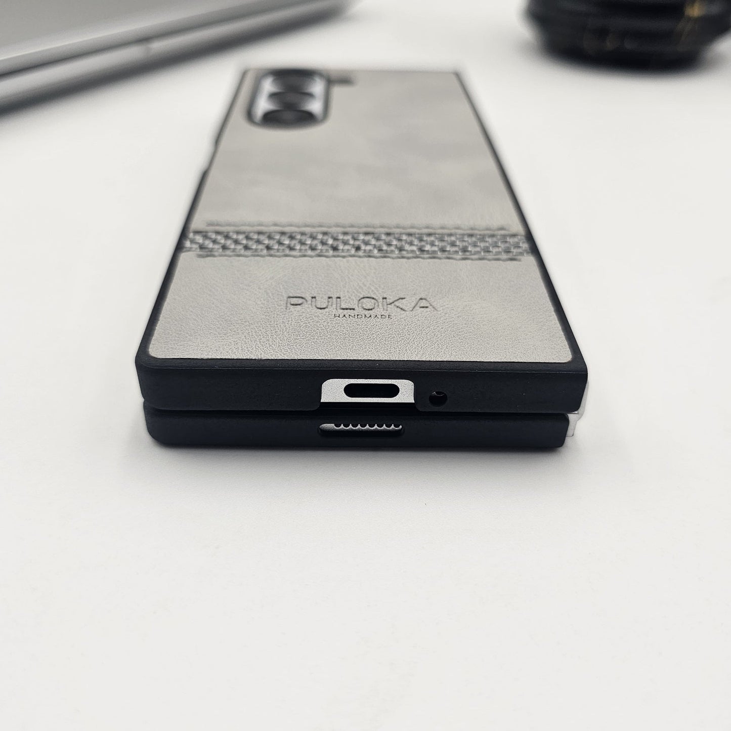 Samsung Galaxy Z Fold 5 PU Leather Stripe Texture Case