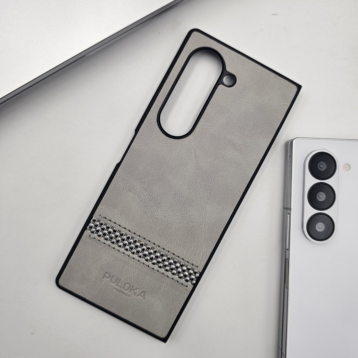 Samsung Galaxy Z Fold 5 PU Leather Stripe Texture Case