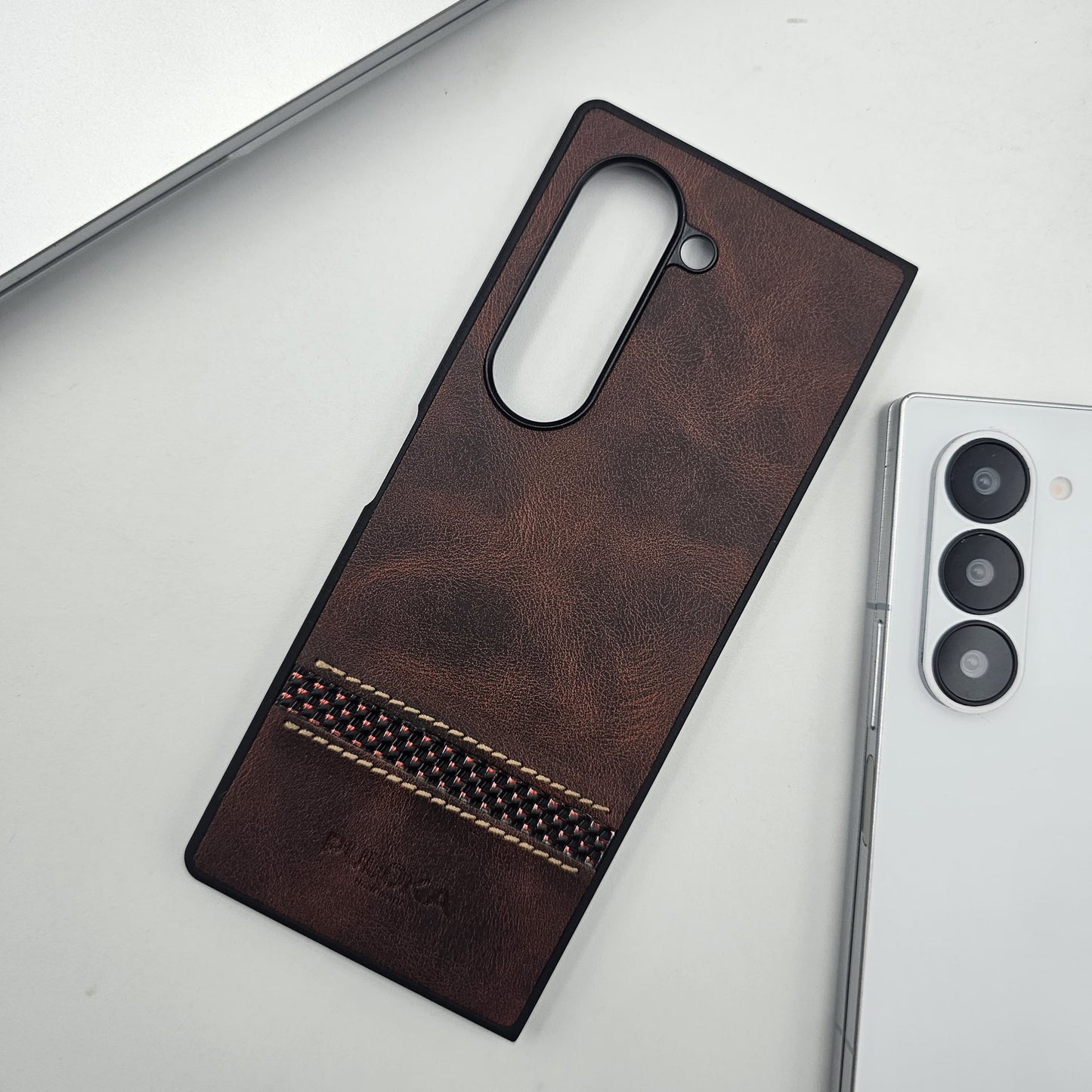 Samsung Galaxy Z Fold 5 PU Leather Stripe Texture Case