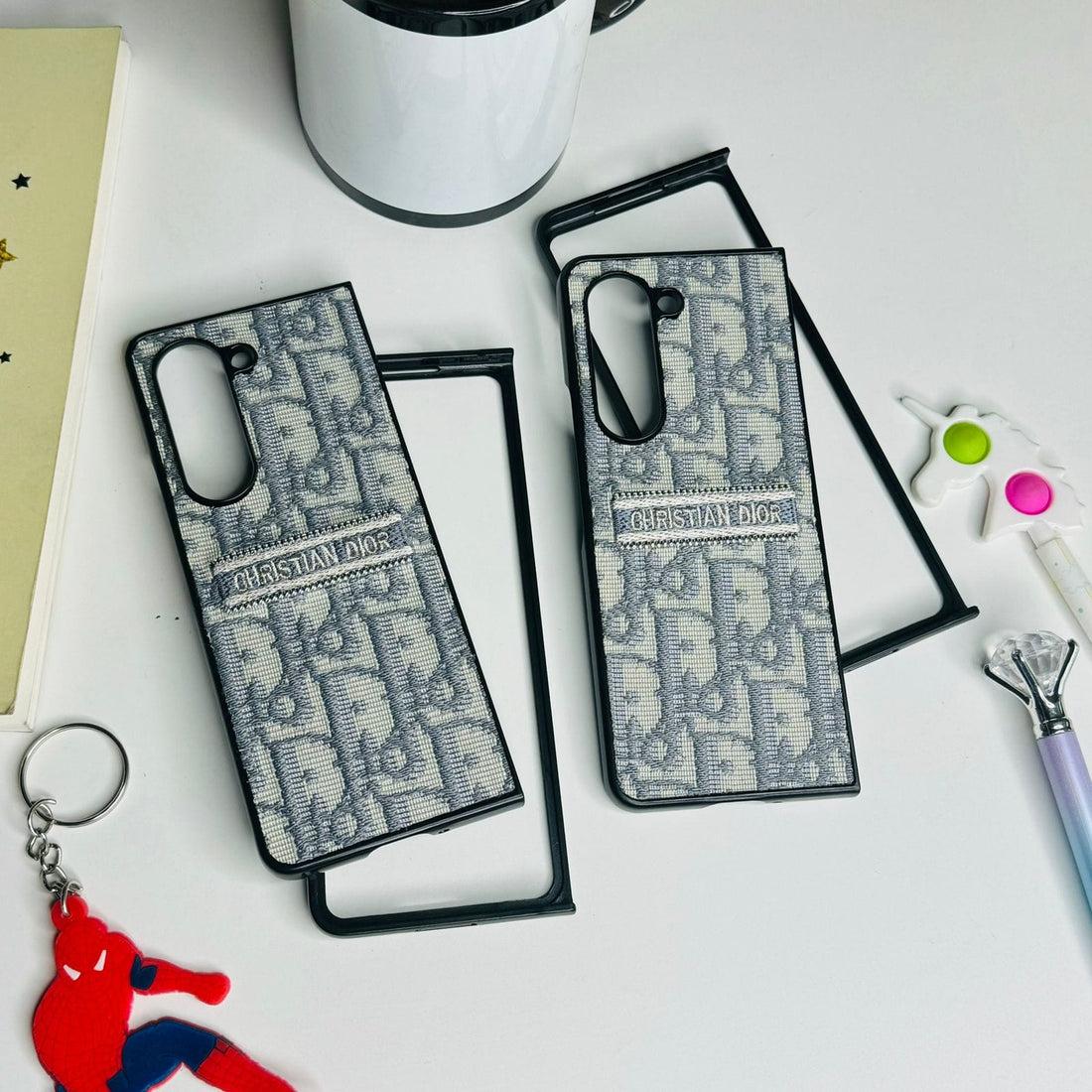 Samsung Galaxy Z Fold 5 CD Vertical Stitched Embroidery Case Cover
