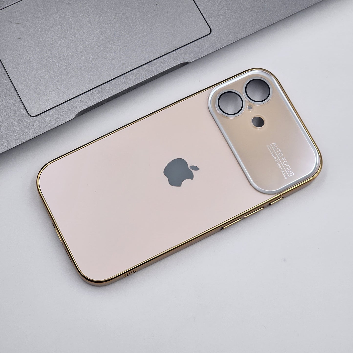 iPhone 16 Series Luxury Backplane Glass Chromatic Lens Shield Case Cover