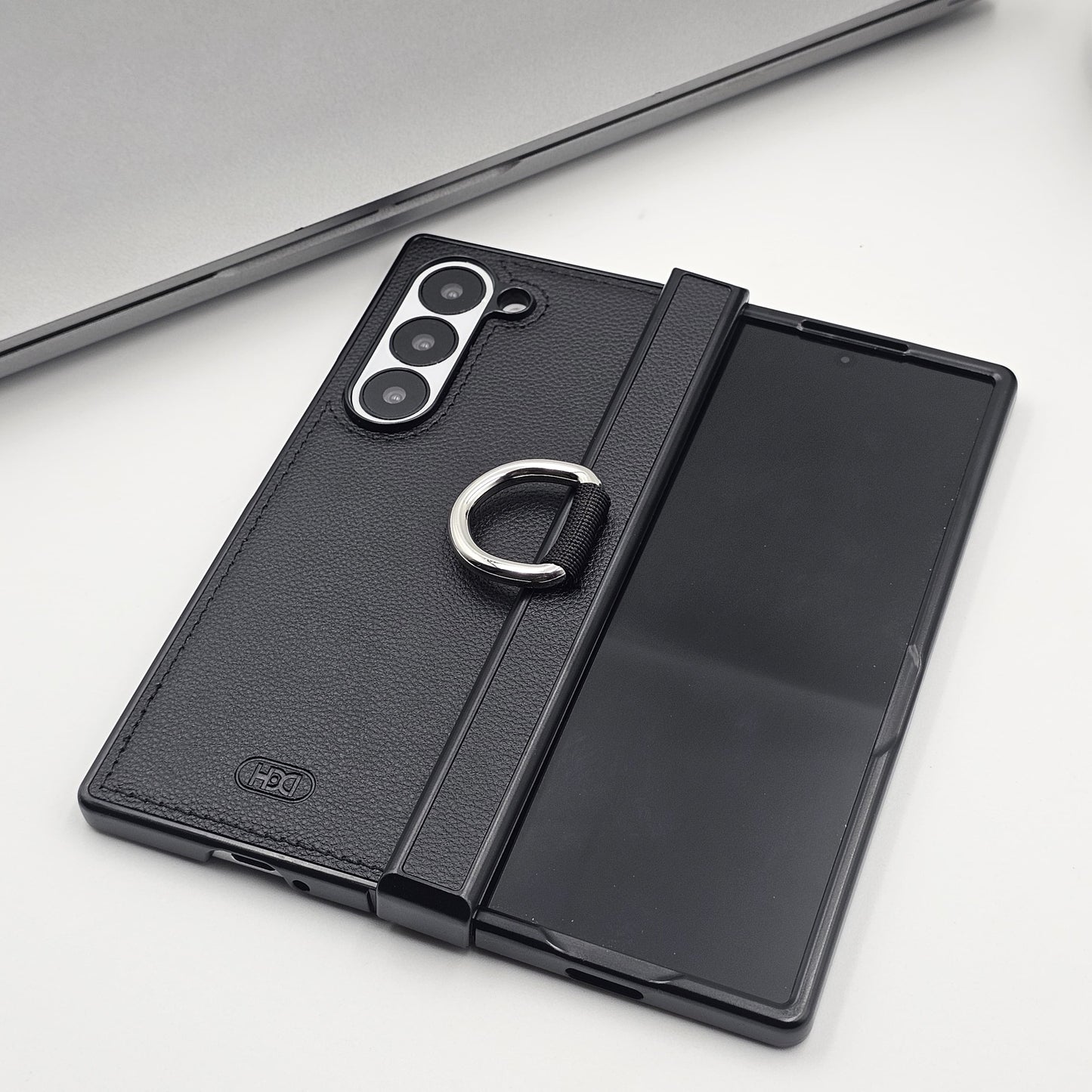 Samsung Galaxy Z Fold 6 With Hinge Protector PU Leather Case