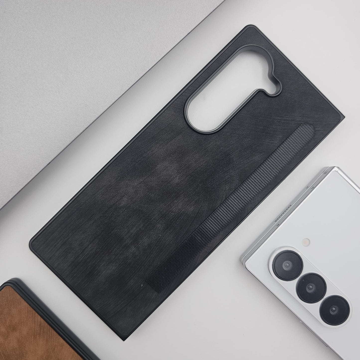 Samsung Galaxy Z Fold 5 Texture Leather Case Minimalistic Design