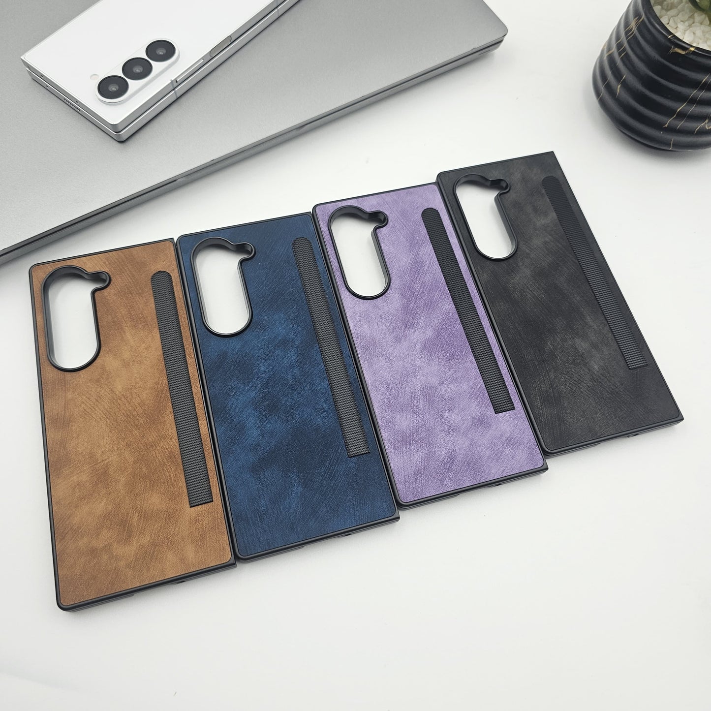 Samsung Galaxy Z Fold 5 Texture Leather Case Minimalistic Design