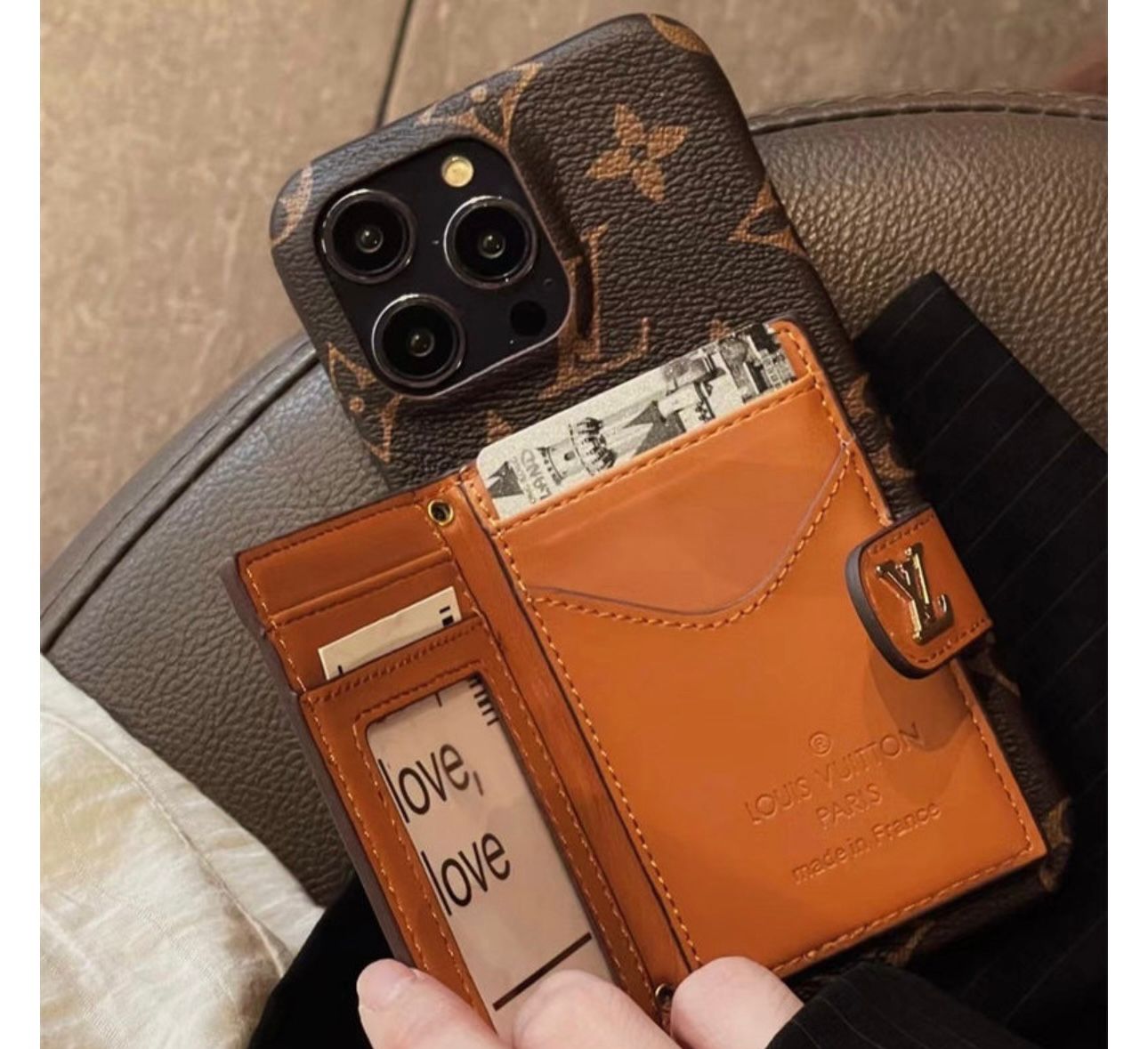 iPhone Luxury Brand Cardholder Wallet Case With Crossbody Sling