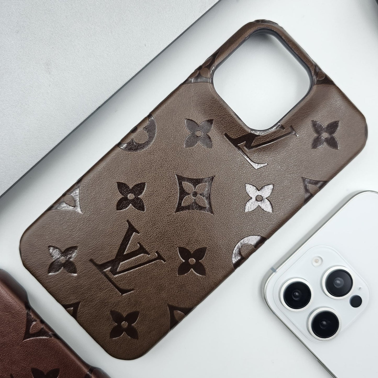 Embossed Feel Leather Designer Case for iPhone 16 Series | Ultra-Luxe Brand Edition