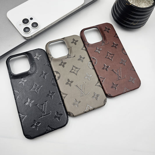 Embossed Feel Leather Designer Case for iPhone 15 Series | Ultra-Luxe Brand Edition
