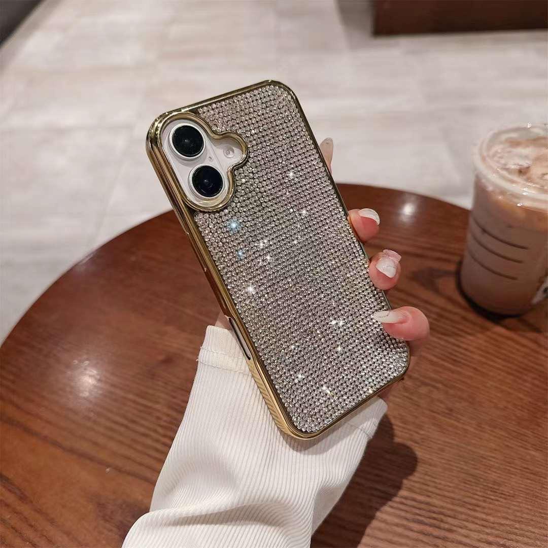 iPhone 16 Series Luxury Diamond Side Silicone Case