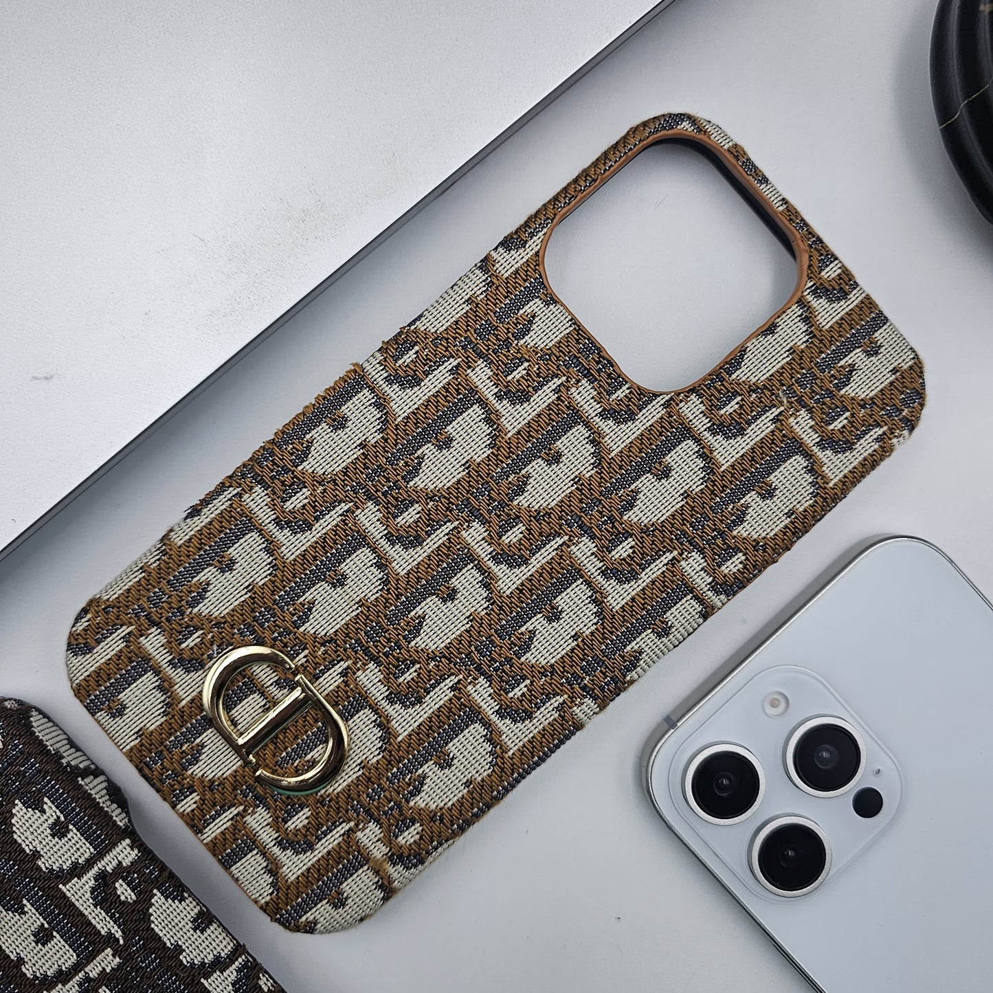 iPhone 15 Series CD Embroidery Luxury Phone Case