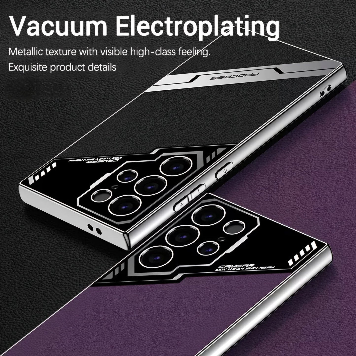 Electroplated Leather Case for Samsung Galaxy S25 Ultra | Premium Dual Texture | Camera Protection