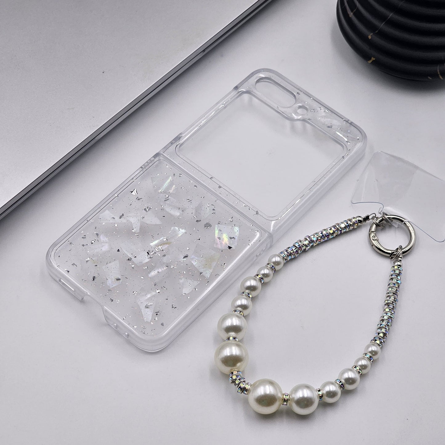 Samsung Galaxy Z Flip 6 Pattern Case With Pearl Holder