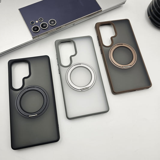 Samsung Galaxy S25 Ultra Smoke Rotating Metal Ring Stand Case