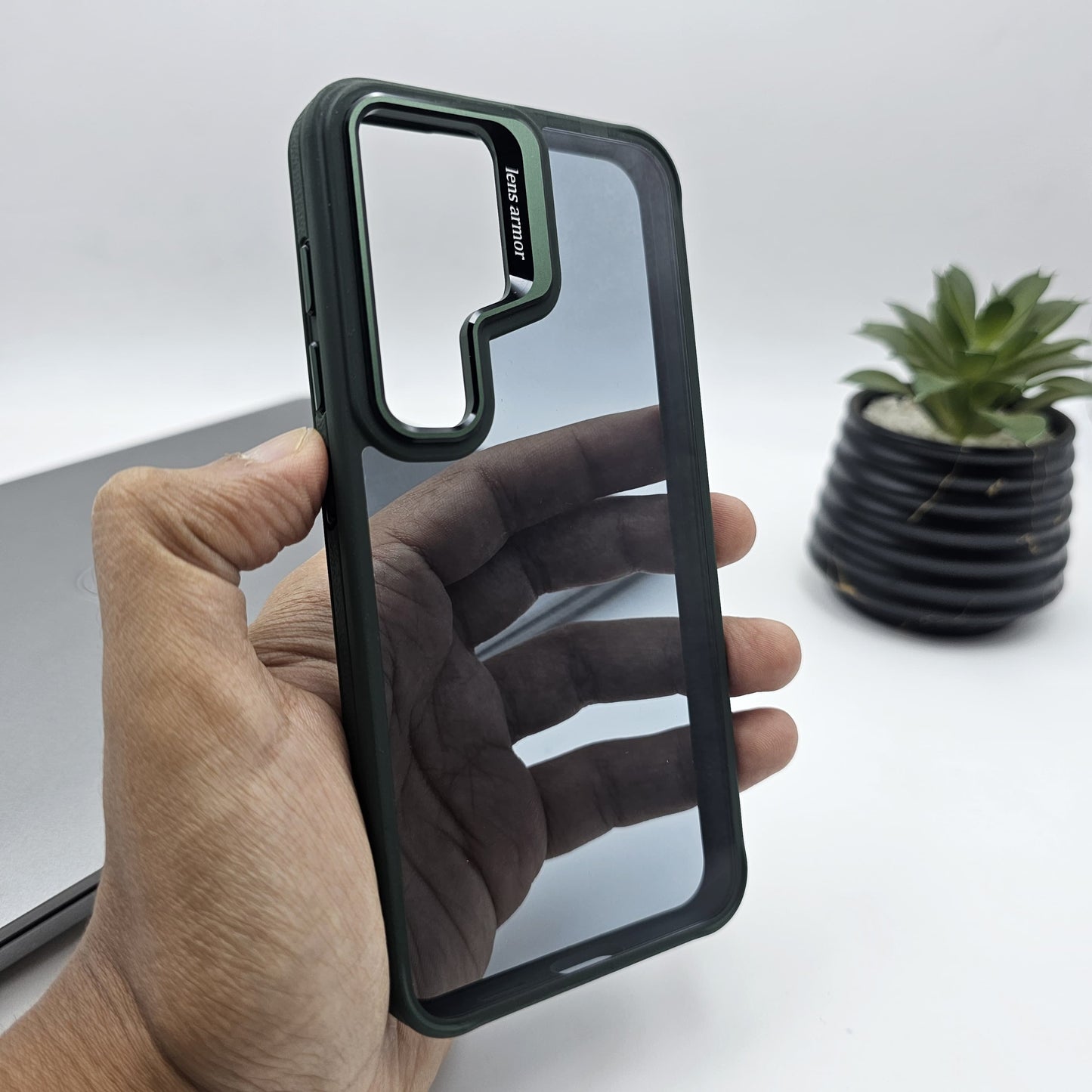 Samsung Galaxy S24 Plus Smokey Finish Transparent Metal Camera Bump Case