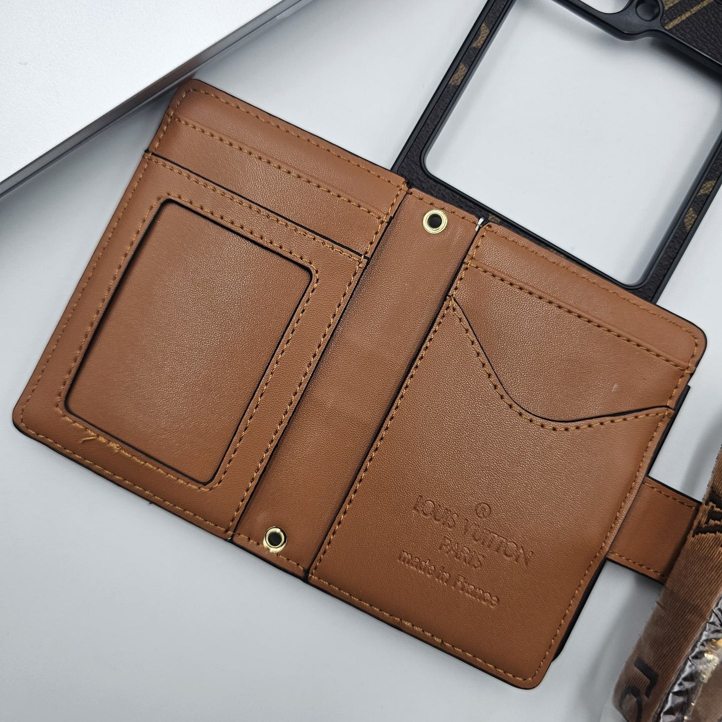 Samsung Galaxy Z Flip 6 Luxury Brand Cardholder Crossbody Sling Strap Case