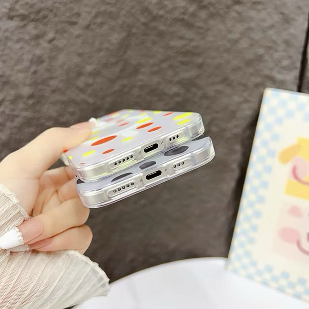 iPhone 16 Series Dotted Pattern Iridescent Translucent Color Changing Magsafe Case