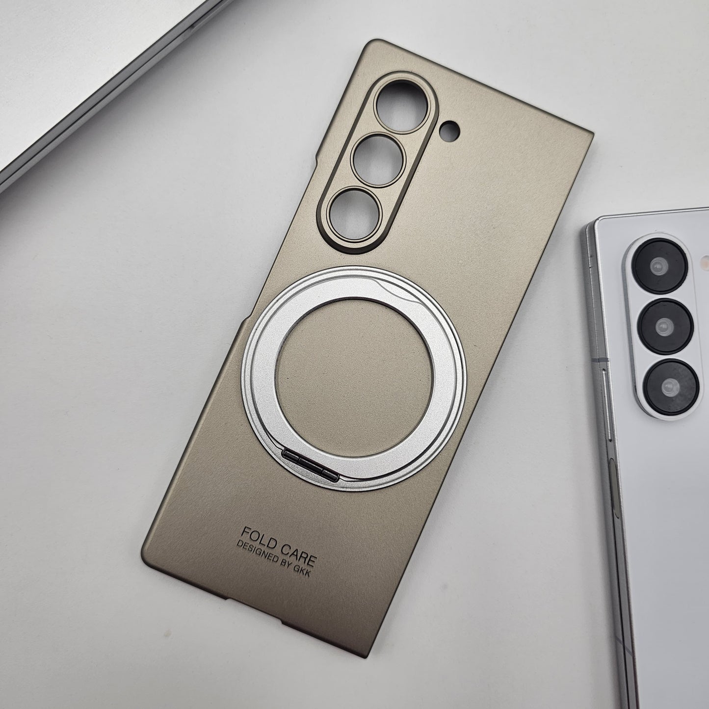 Magnetic Ring Stand Case with Front Screen Protector for Samsung Galaxy Z Fold 7 | Slim Grip & Full Body Coverage