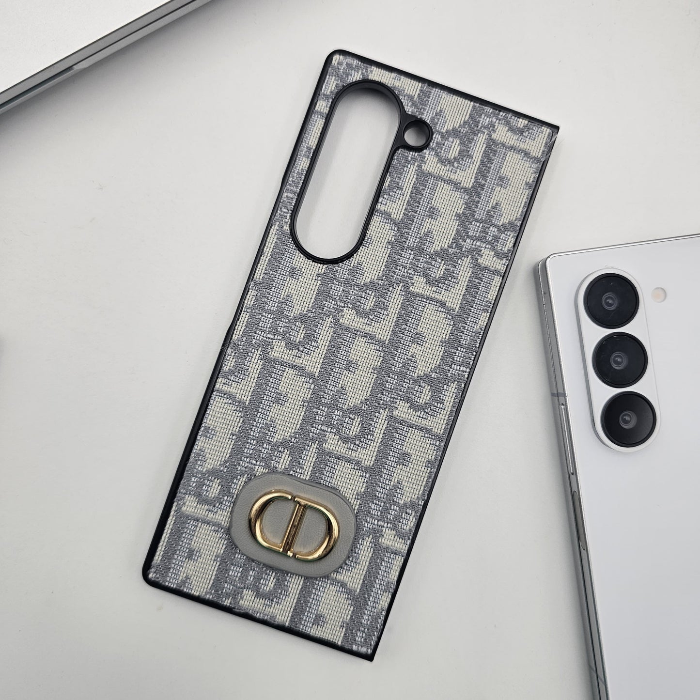 Embroidered Designer Fabric CD Case for Samsung Galaxy Z Fold 5 | Sophisticated Slim Cover