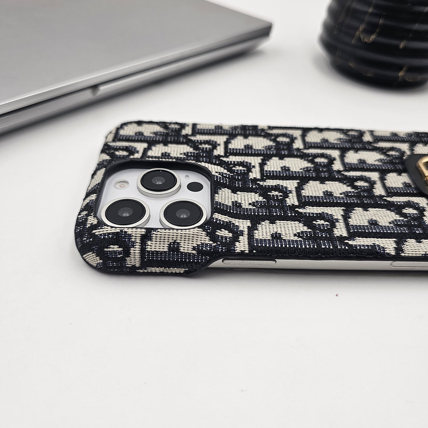 Embroidered Designer Fabric CD Case for iPhone Series | Sophisticated Slim Cover