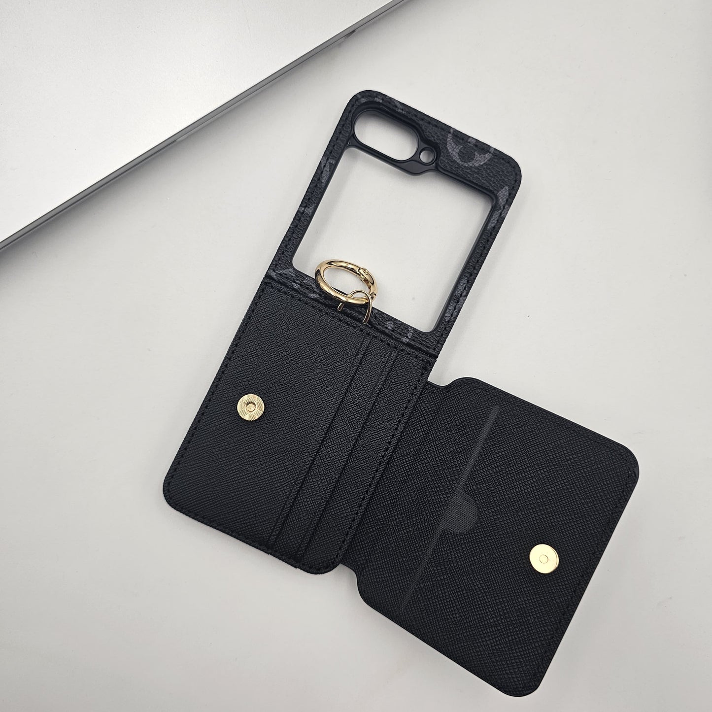 Samsung Galaxy Z Flip 5 Luxury Brand Card Pocket Wallet Ring Holder Case