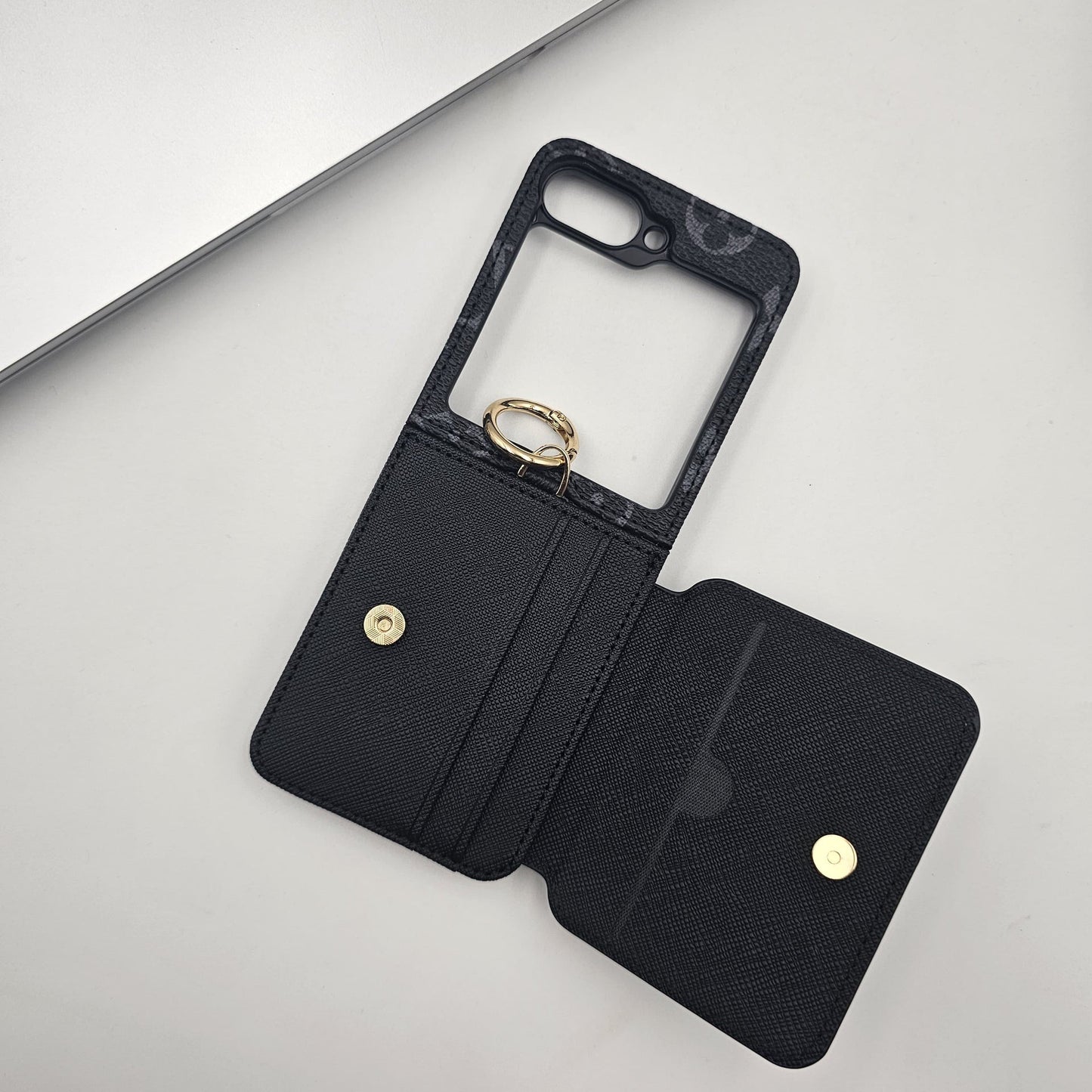 Samsung Galaxy Z Flip 6 Luxury Brand Card Pocket Wallet Ring Holder Case
