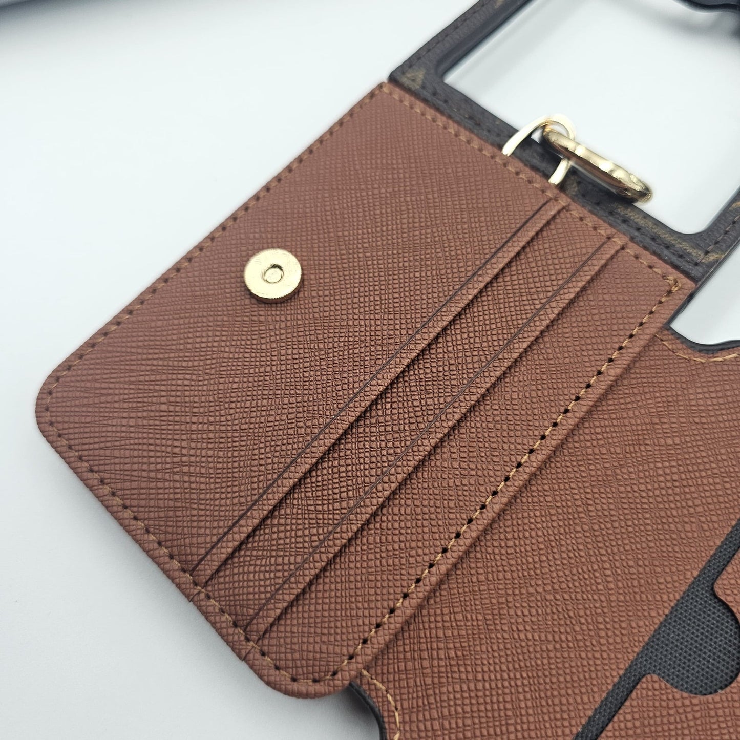 Samsung Galaxy Z Flip 6 Luxury Brand Card Pocket Wallet Ring Holder Case