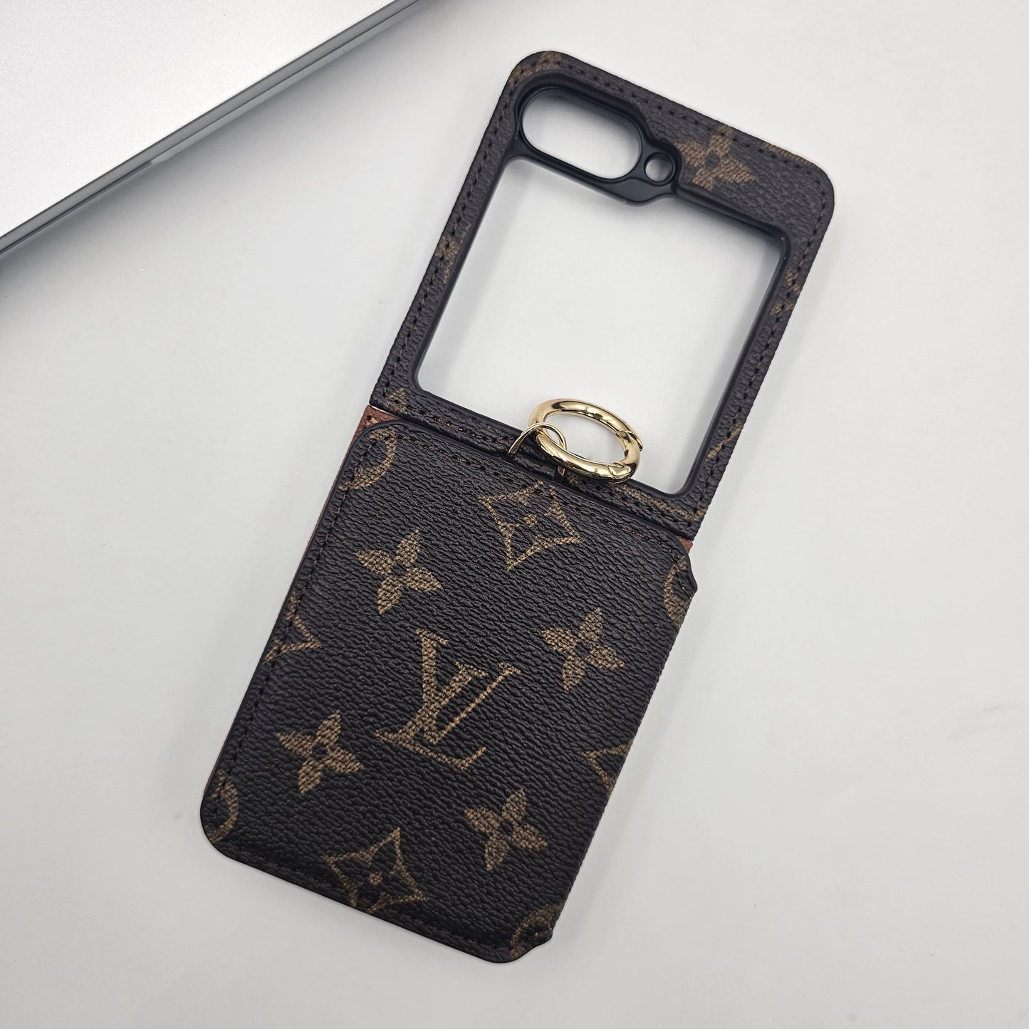 Samsung Galaxy Z Flip 5 Luxury Brand Card Pocket Wallet Ring Holder Case