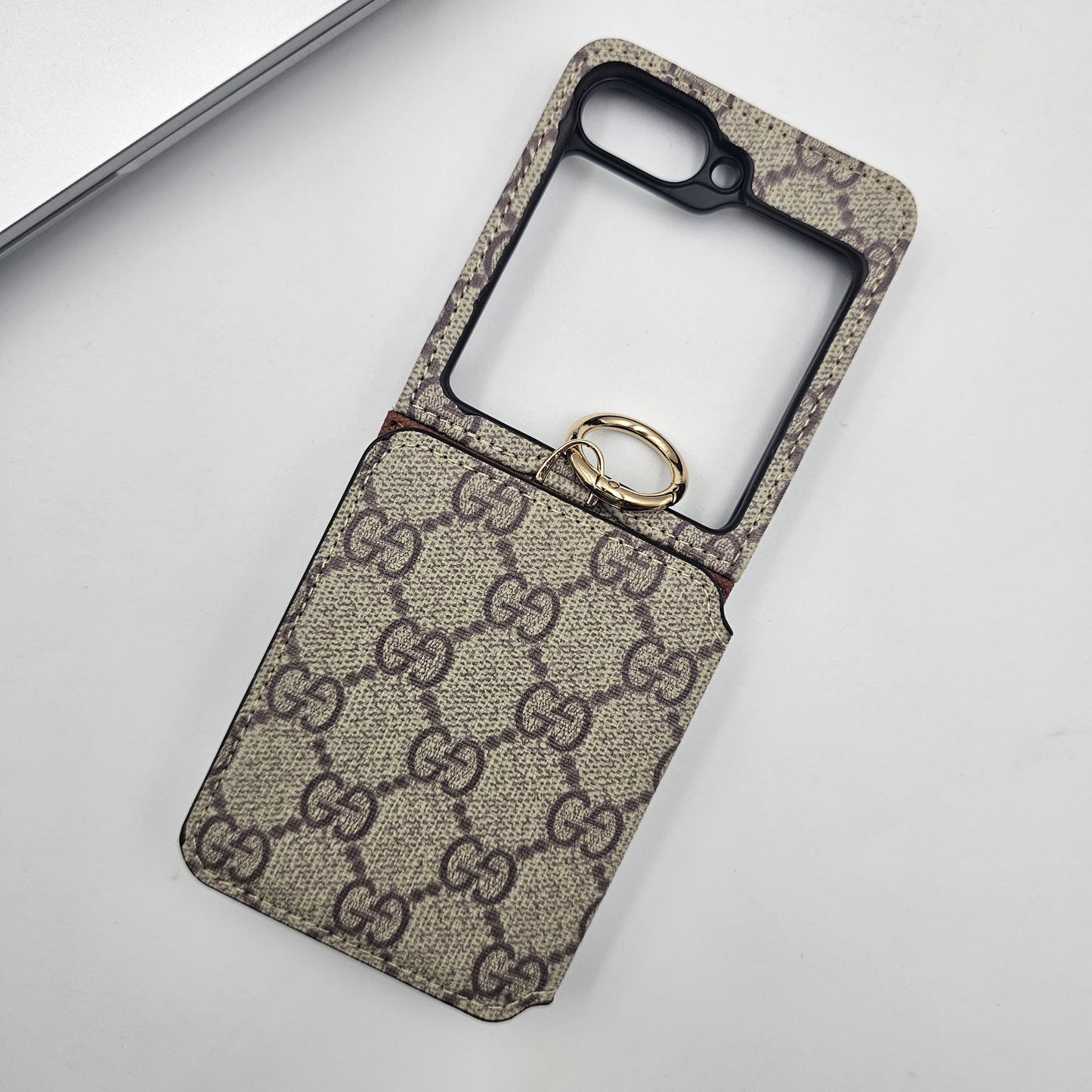 Samsung Galaxy Z Flip 5 Luxury Brand Card Pocket Wallet Ring Holder Case
