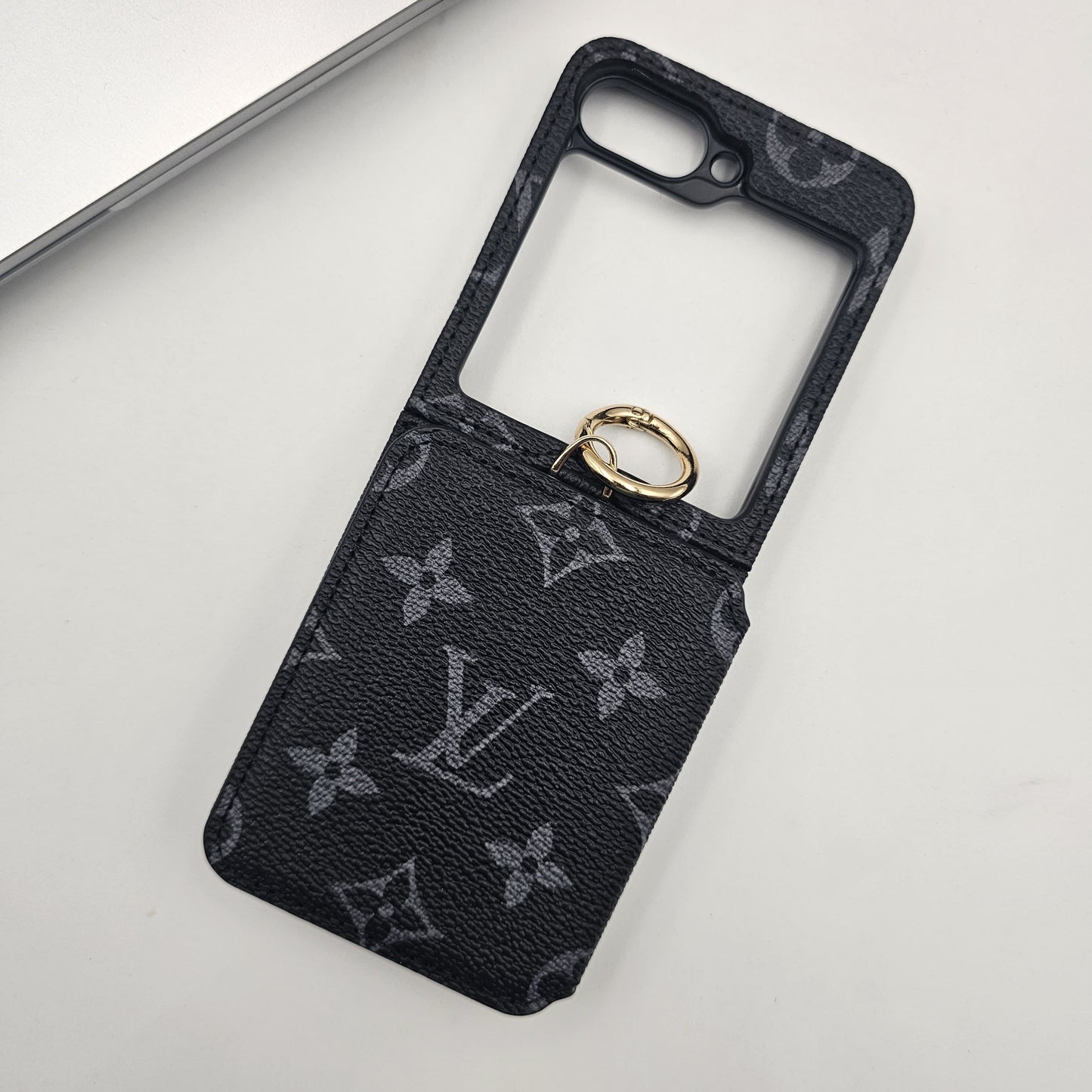 Samsung Galaxy Z Flip 5 Luxury Brand Card Pocket Wallet Ring Holder Case