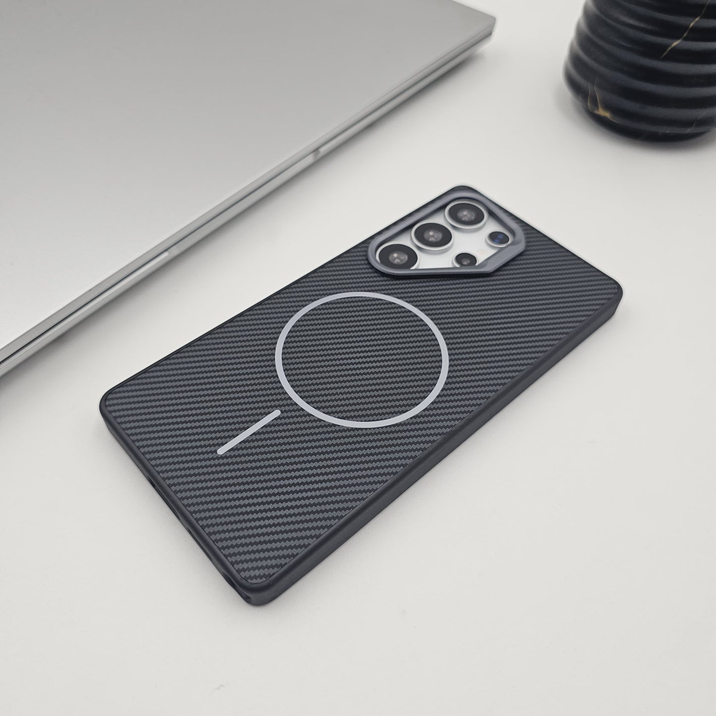 Samsung Galaxy S25 Ultra Carbon Fibre Magsafe Metal Camera Bump Case
