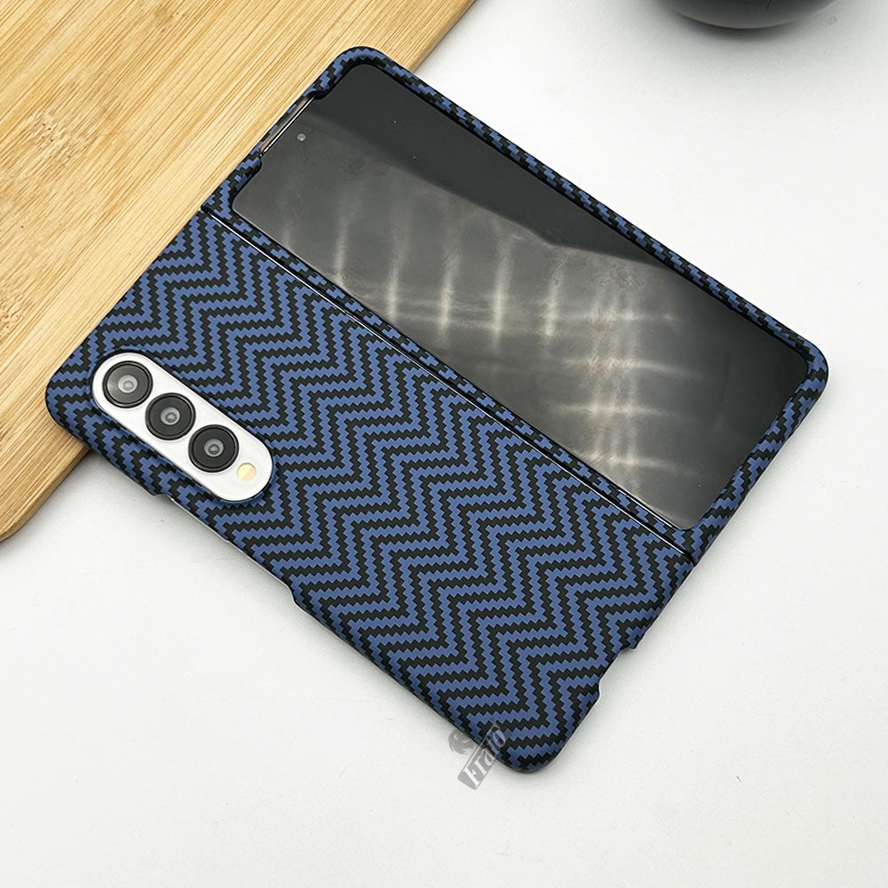 Samsung Galaxy Z Fold 3 Zigzag Carbon Fibre Pattern Texture Case Cover