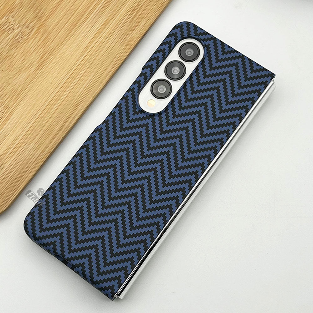 Samsung Galaxy Z Fold 4 Zigzag Carbon Fibre Pattern Texture Case Cover