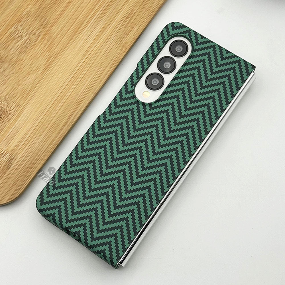 Samsung Galaxy Z Fold 4 Zigzag Carbon Fibre Pattern Texture Case Cover