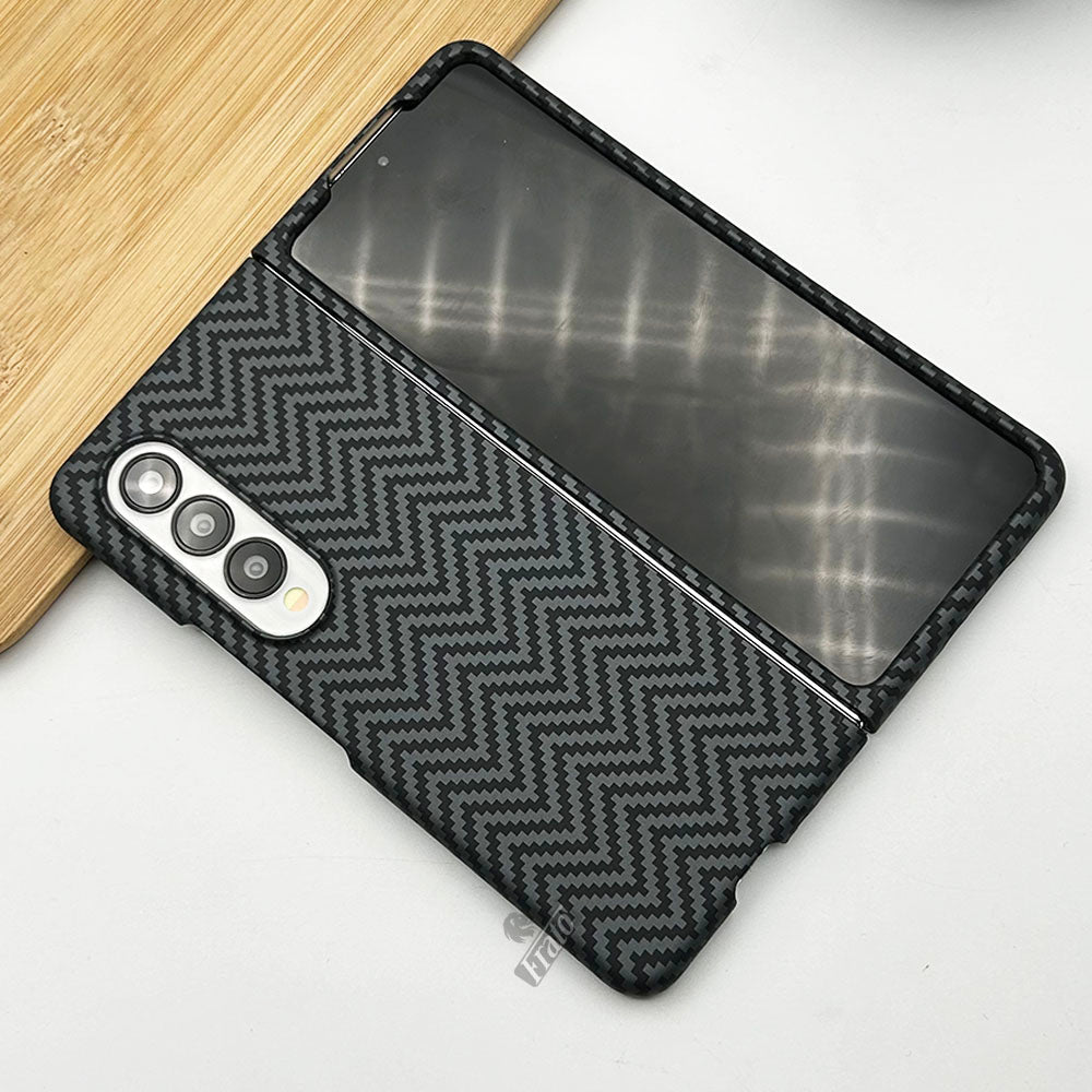 Samsung Galaxy Z Fold 3 Zigzag Carbon Fibre Pattern Texture Case Cover